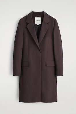 TAILORED COTTON LONG COAT — BURGUNDY 3