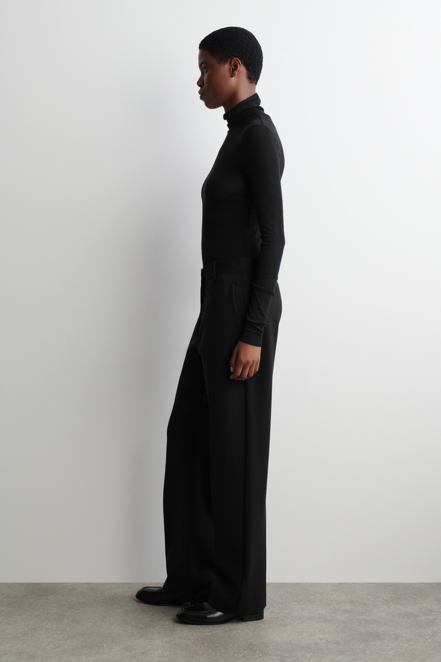 TAILORED STRAIGHT-LEG TROUSERS - NOIR/BORDEAUX - 5