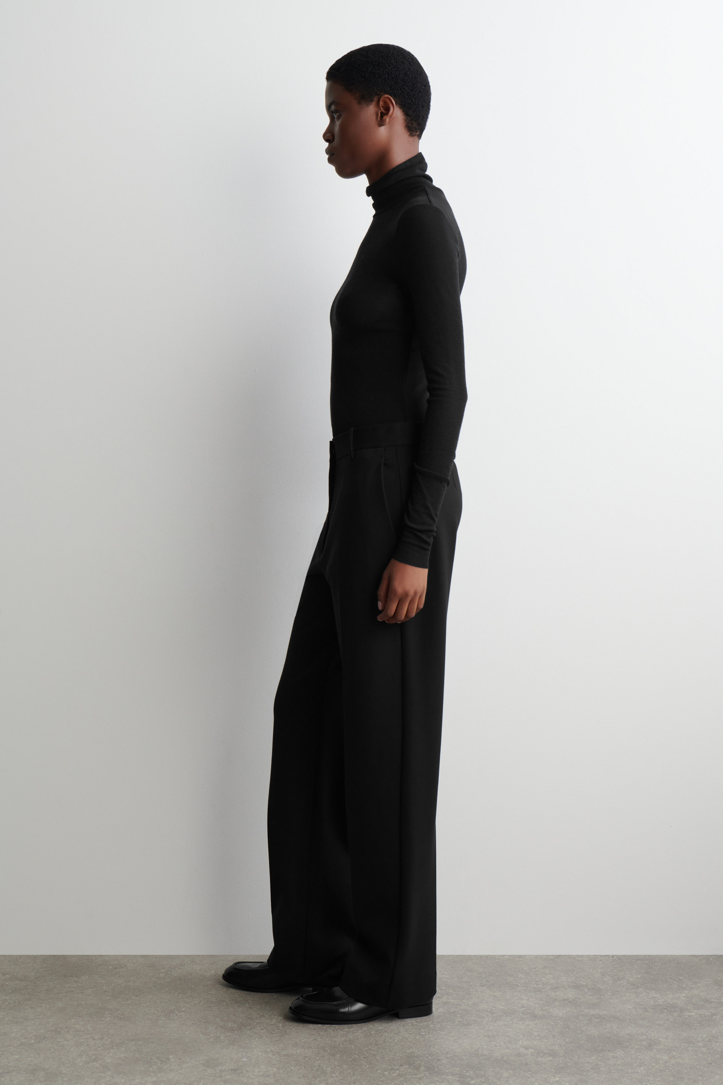 MILANO STRAIGHT-LEG TROUSERS - BLACK | COS