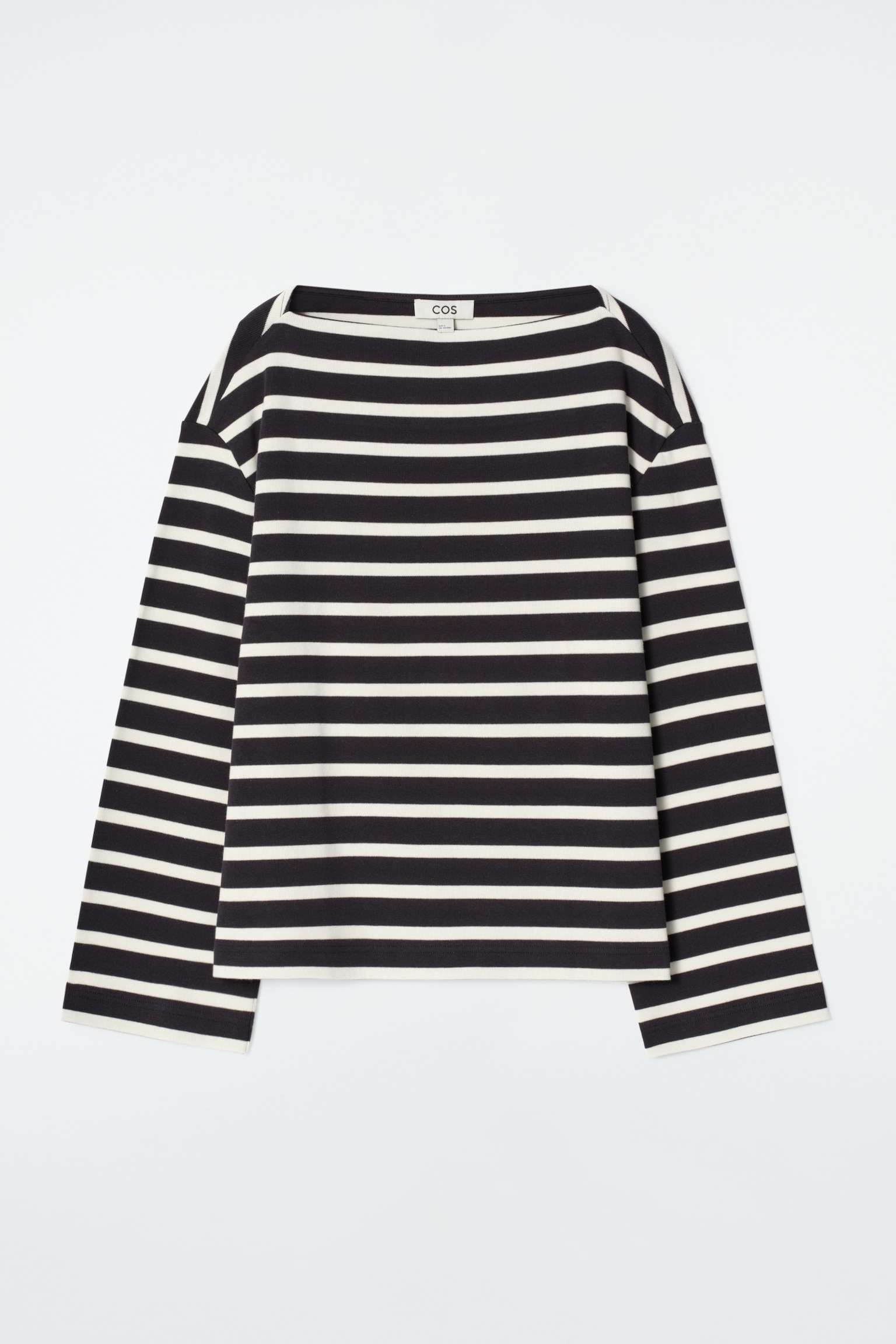 HAUT RAYÉ ENCOLURE BATEAU - BLEU MARINE / RAYURES/BLANC / RAYURES - 2