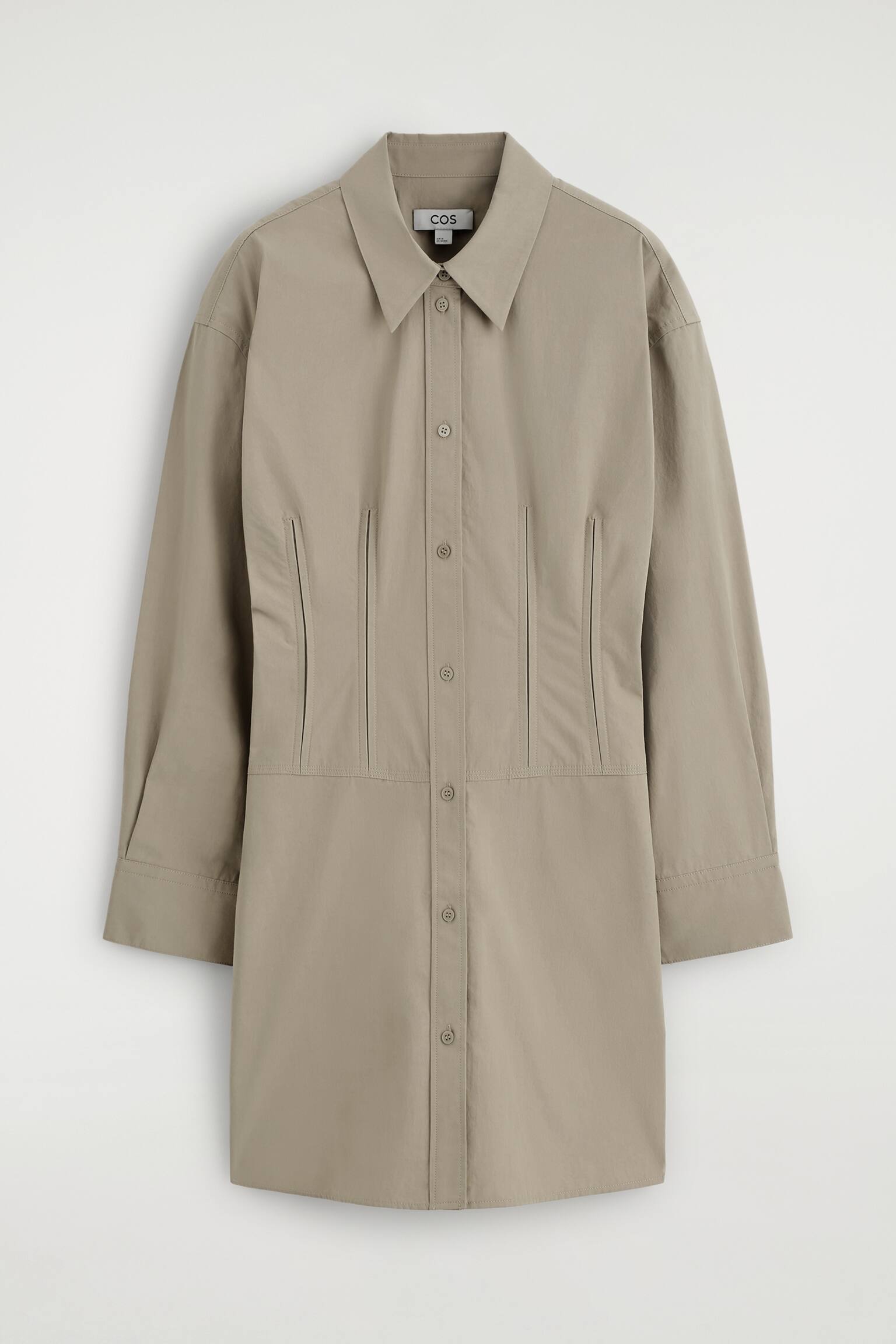 HEMDKLEID AUS BAUMWOLLE MIT GÜRTEL - GRAU - 2