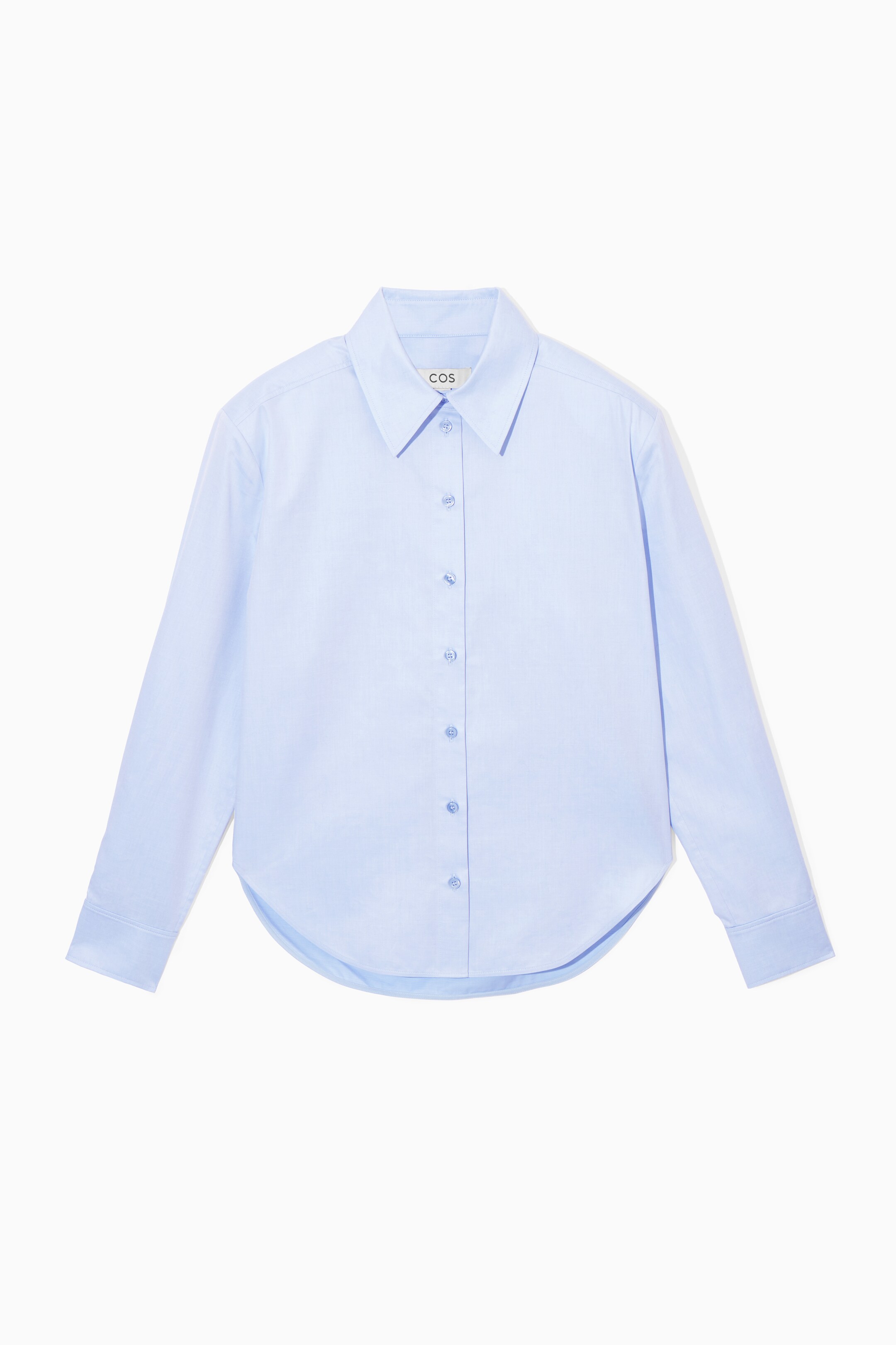 Ingrandisci l'immagine: POWER-SHOULDER COTTON-BLEND SHIRT - LIGHT BLUE - DONNA | H&M CH 1