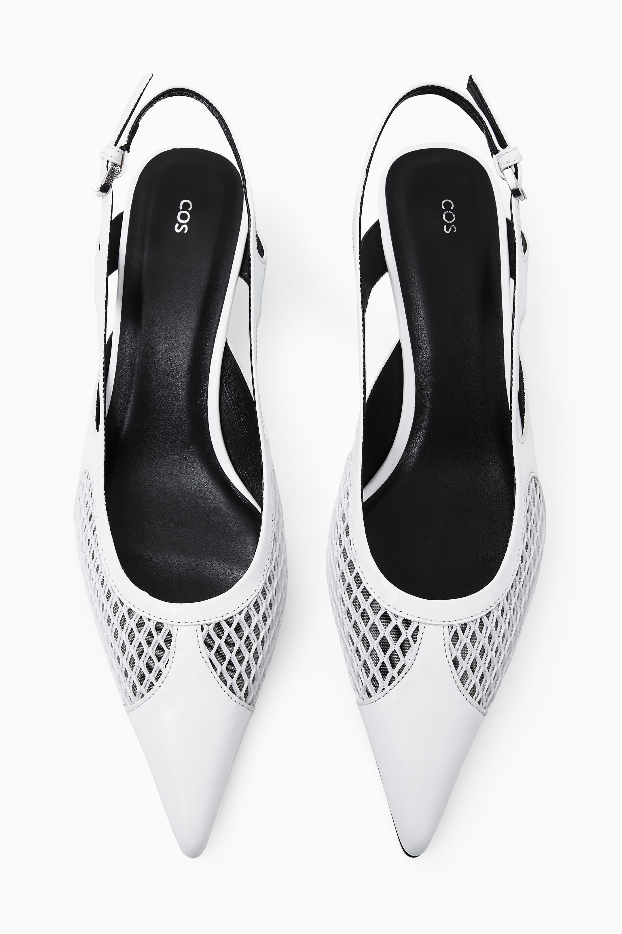View larger image: POINTED MESH SLINGBACK KITTEN HEELS - OFF-WHITE - Ladies | H&M GB 3