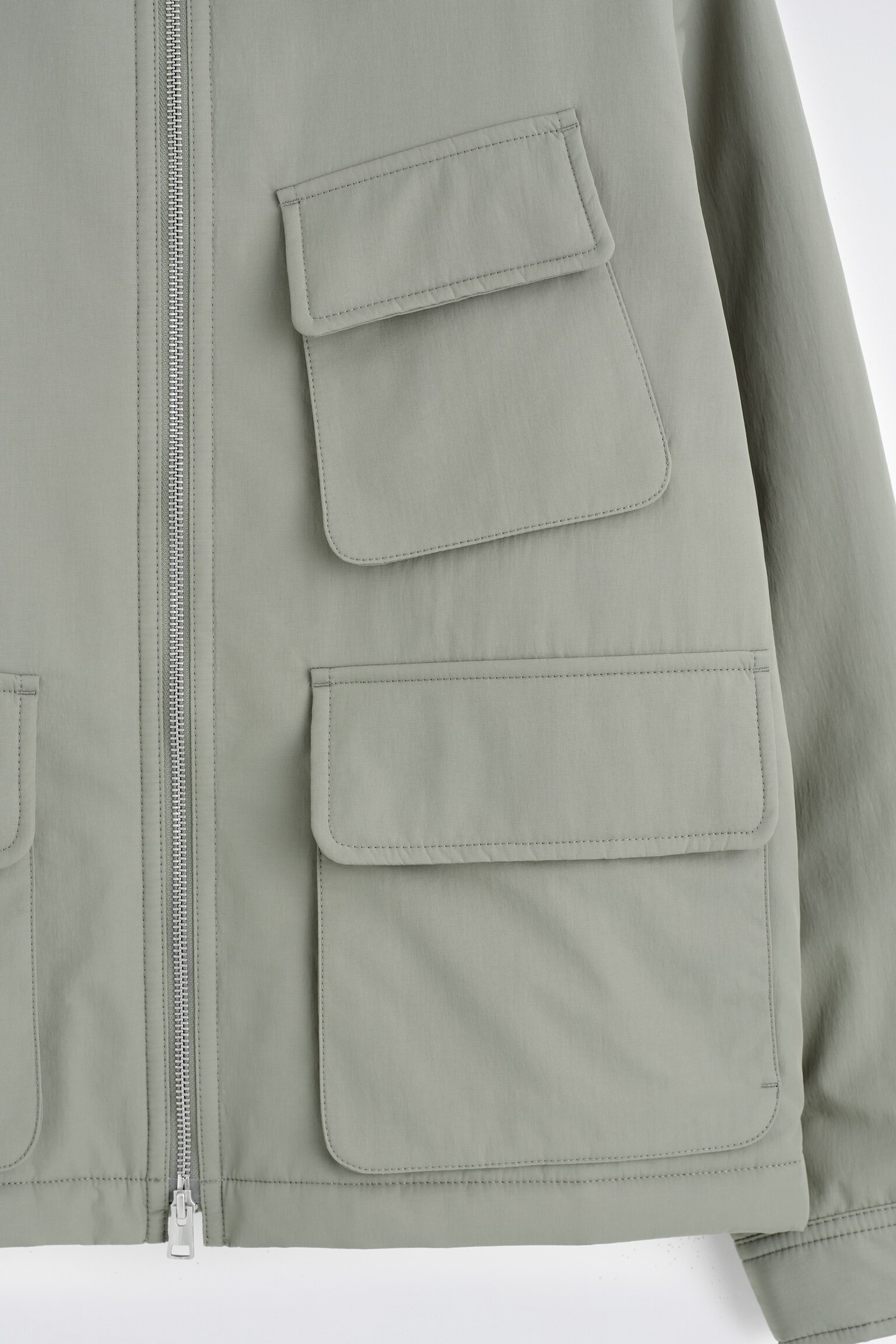 Casaco utilitário acolchoado em nylon - Verde-sálvia/PRETO - 4