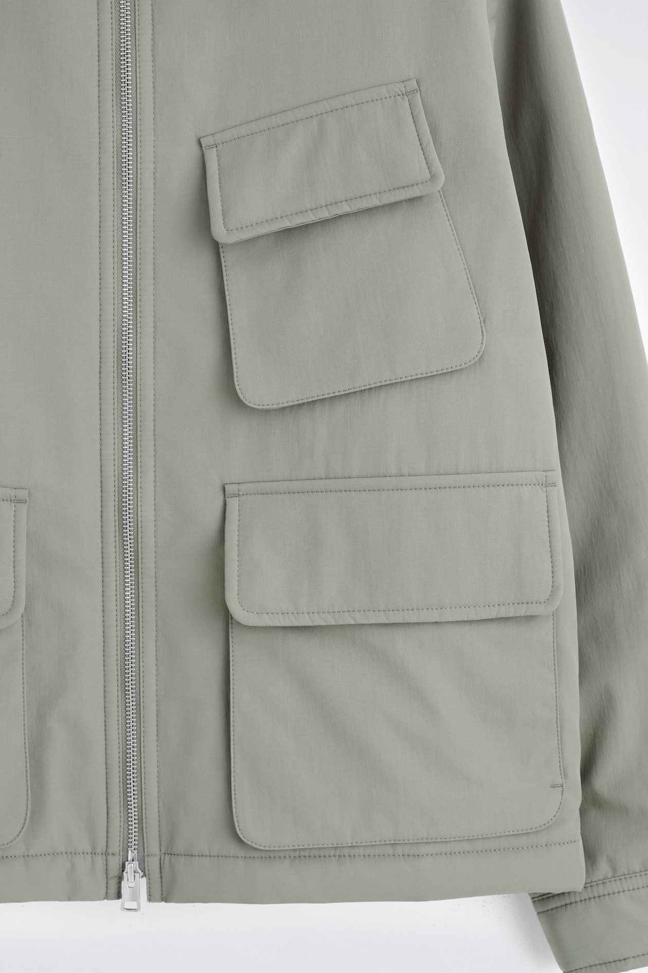 PADDED NYLON UTILITY JACKET — SAGE GREEN