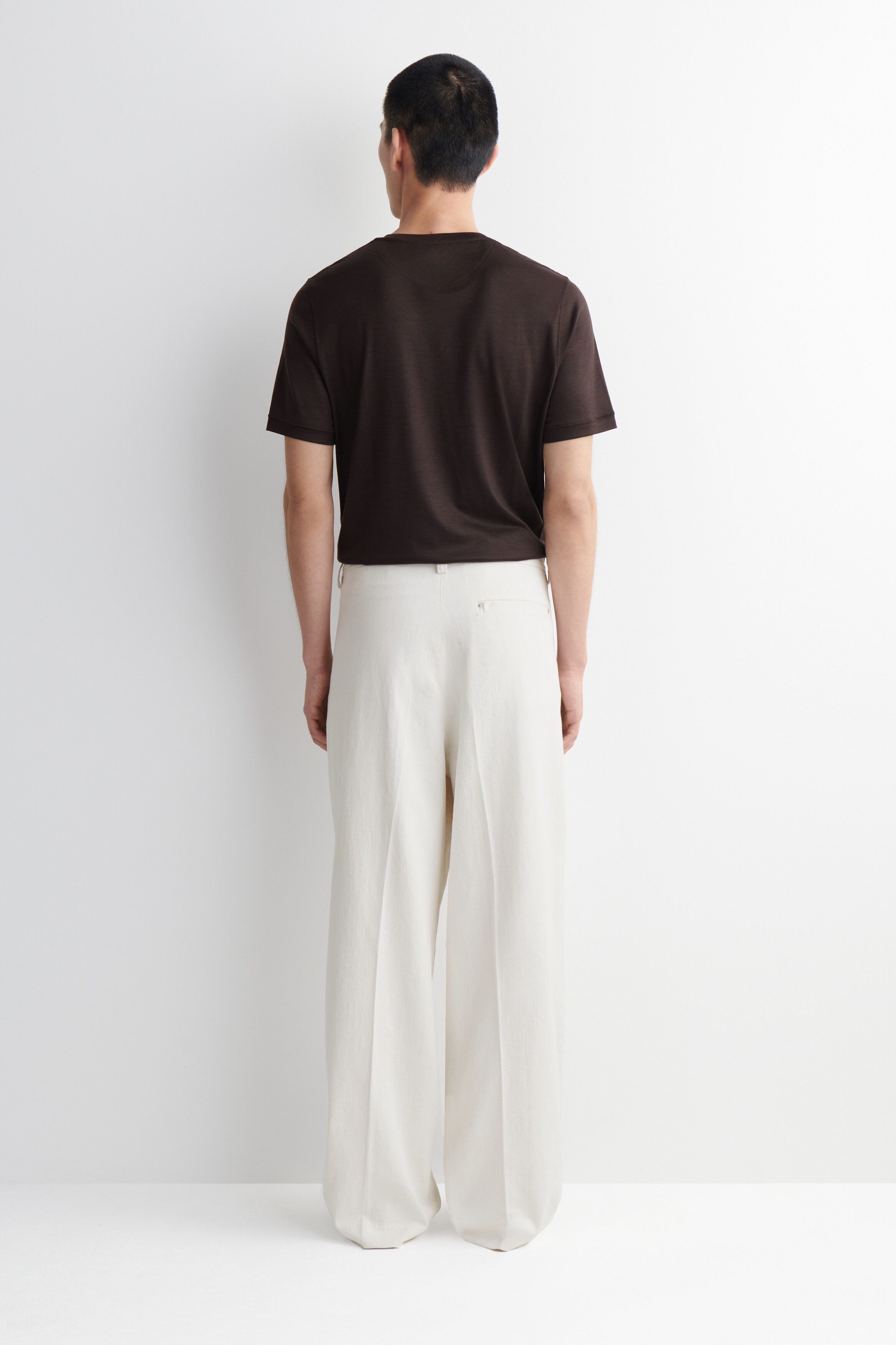 PLEATED RELAXED-FIT WIDE-LEG DENIM PANTS - thumbnail 4