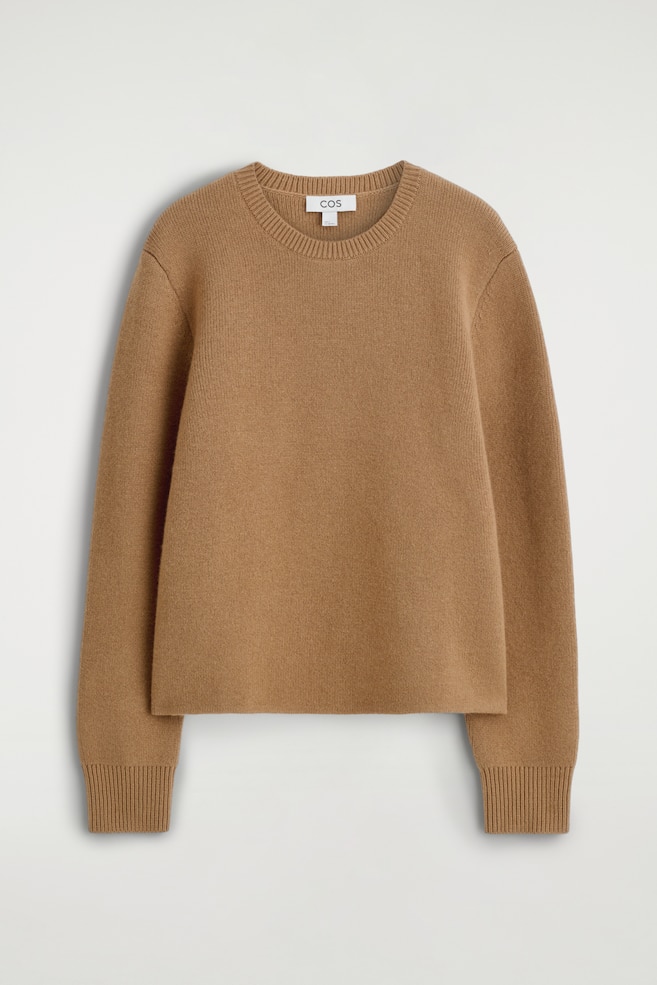 PULLOVER AUS MERINOWOLLE MIT RUNDHALSAUSSCHNITT - BRAUN/SCHWARZ - 1
