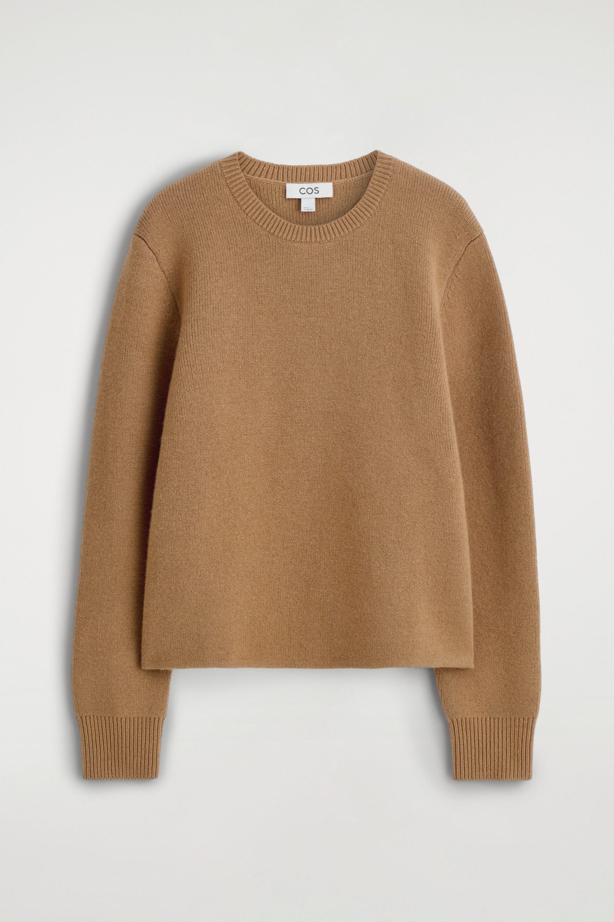 MERINO WOOL CREW-NECK JUMPER — BROWN