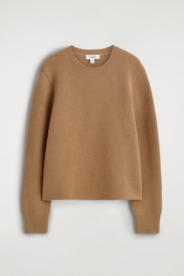 MERINO WOOL CREW-NECK JUMPER — BROWN 3