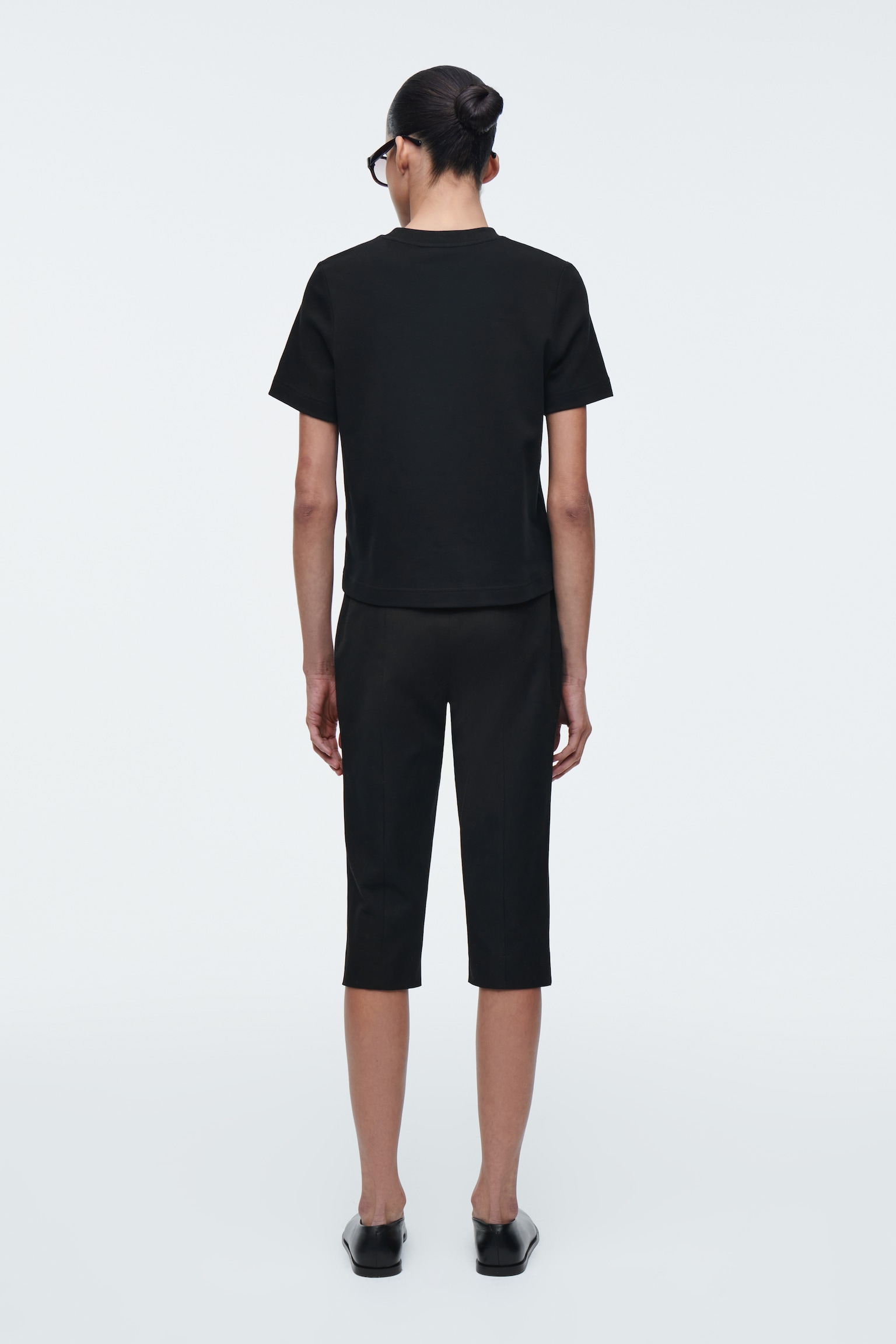 PANTALONES CAPRI DE MEZCLA DE ALGODÓN - NEGRO - 5