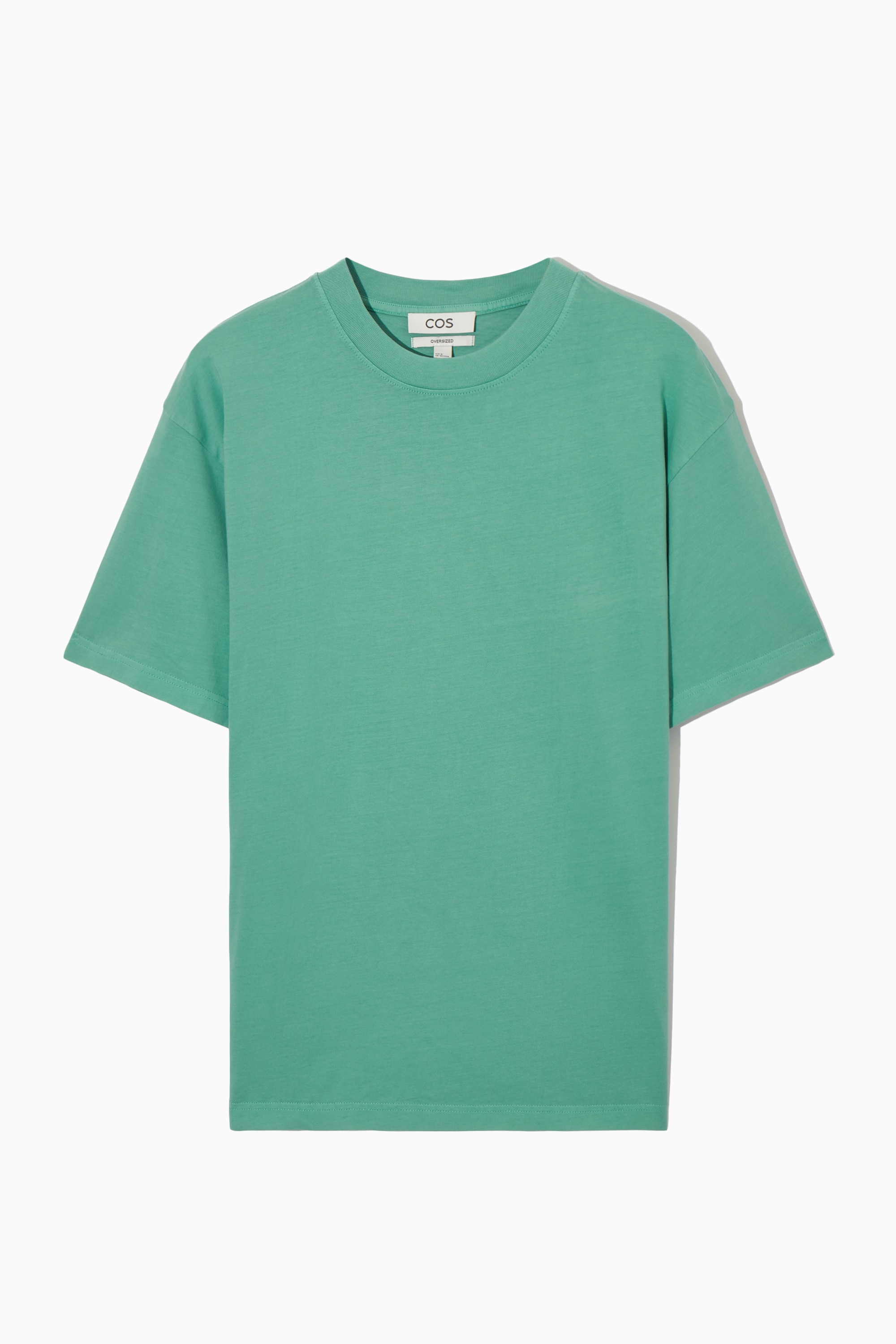 OVERSIZED COTTON T-SHIRT - WASHED GREEN/Kiven sävy