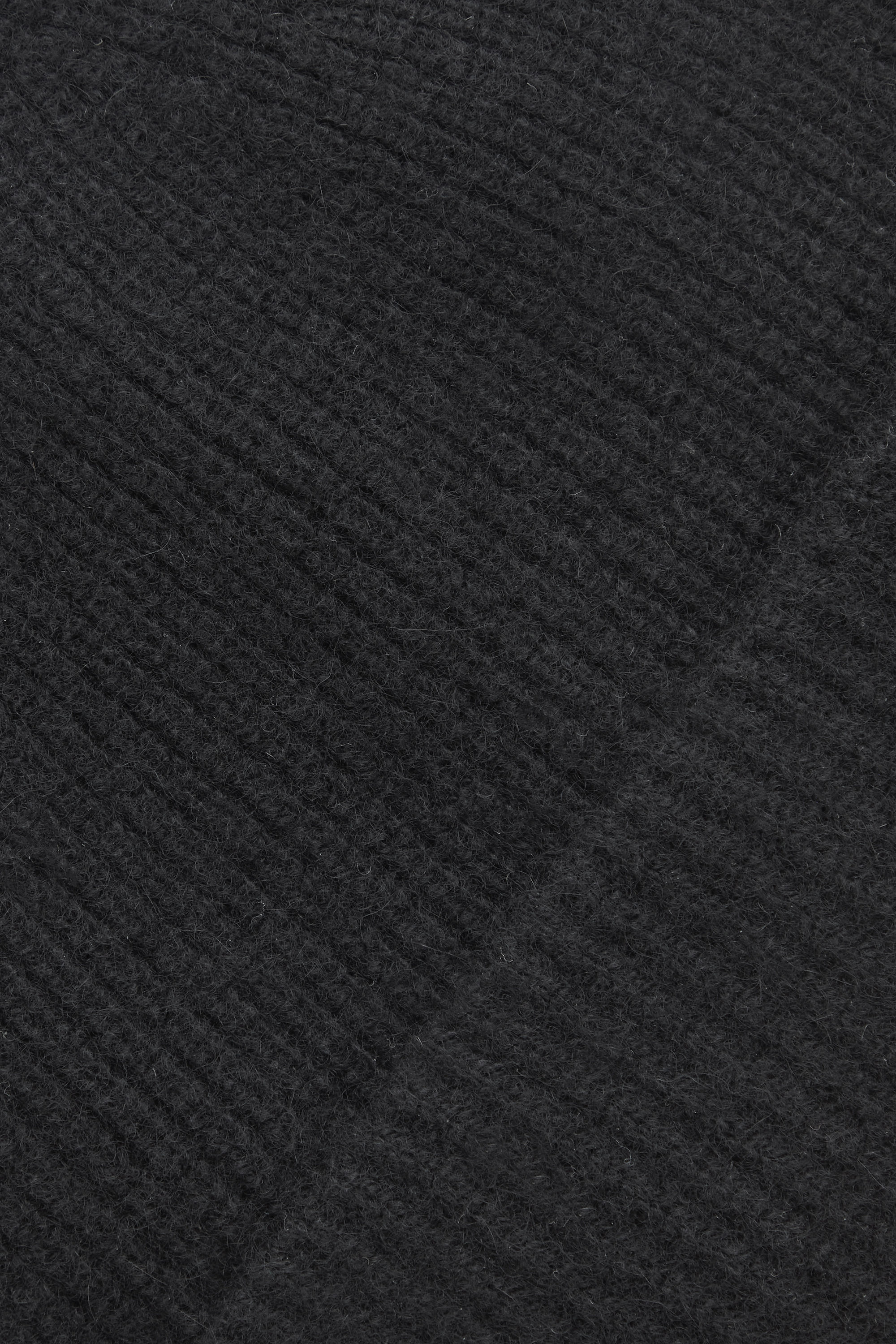 RIBBED WOOL AND CASHMERE BEANIE - BLACK | COS