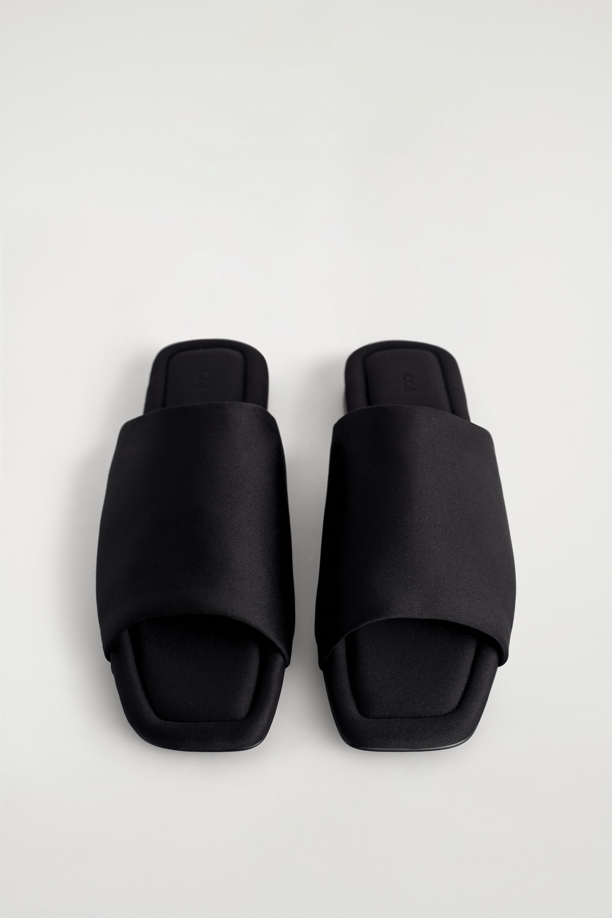 SCUBA SQUARE-TOE MULES — BLACK