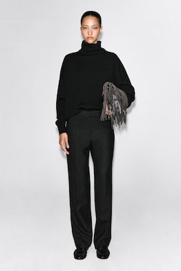 TAILORED STRAIGHT-LEG PANTS — CARBON 2
