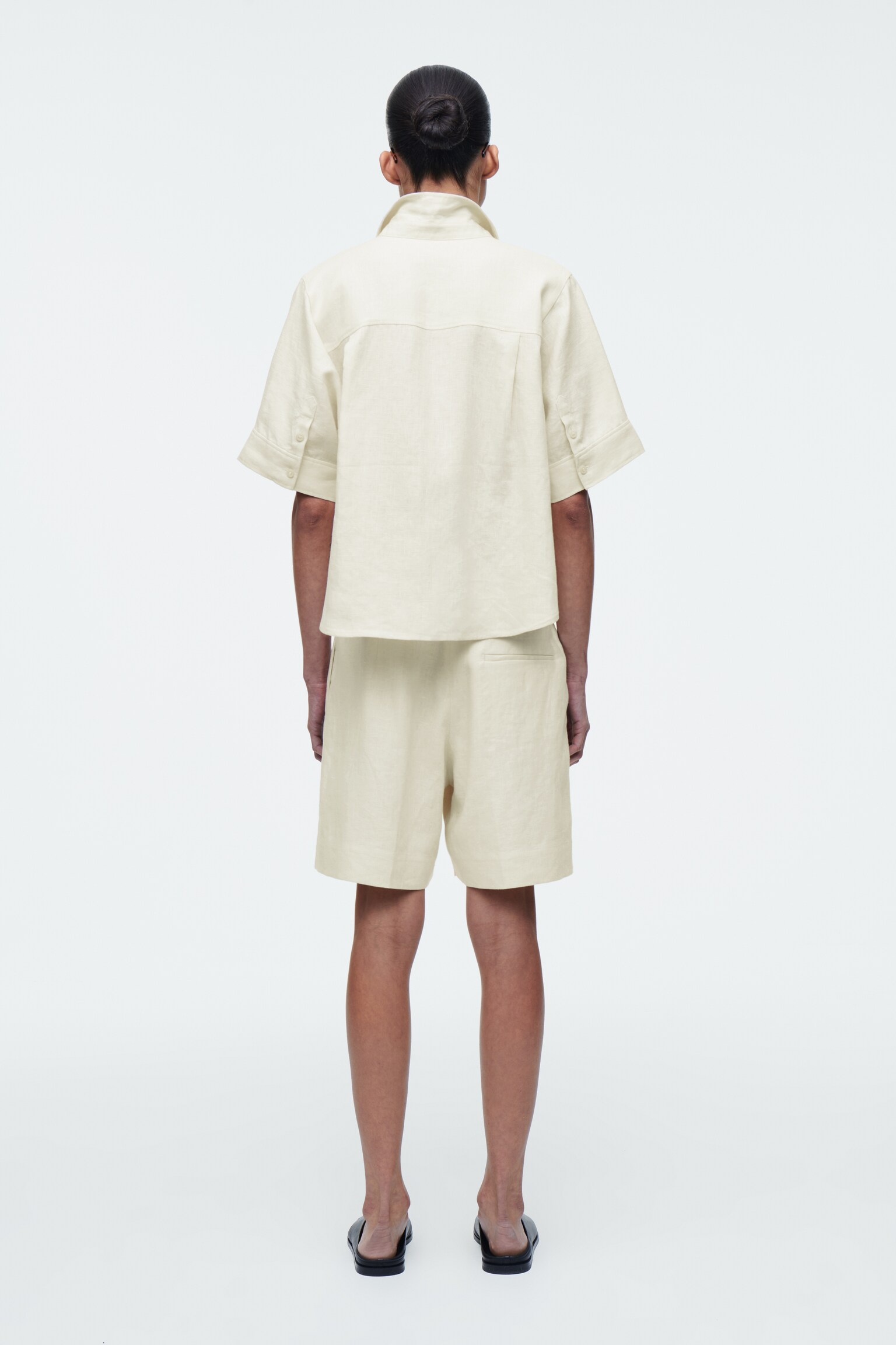 SHORTS SARTORIALI IN LINO - GIALLO BURRO/BLU NAVY/OCRA/BIANCO - 3