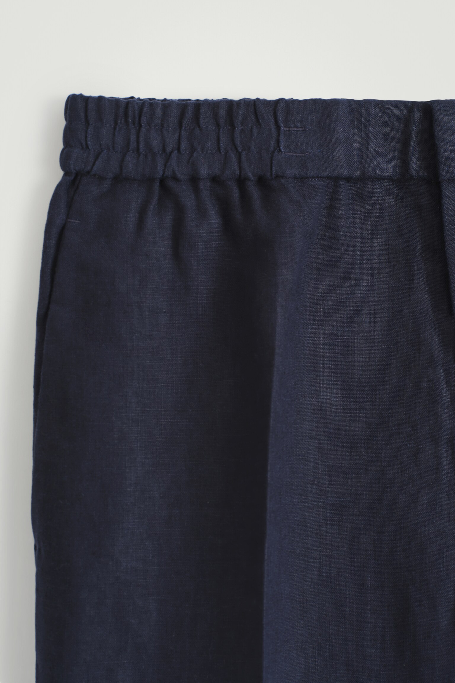 SHORT TAILLE ÉLASTIQUÉE EN LIN - BLEU MARINE/BLEU/NOIR/BRUN - 3