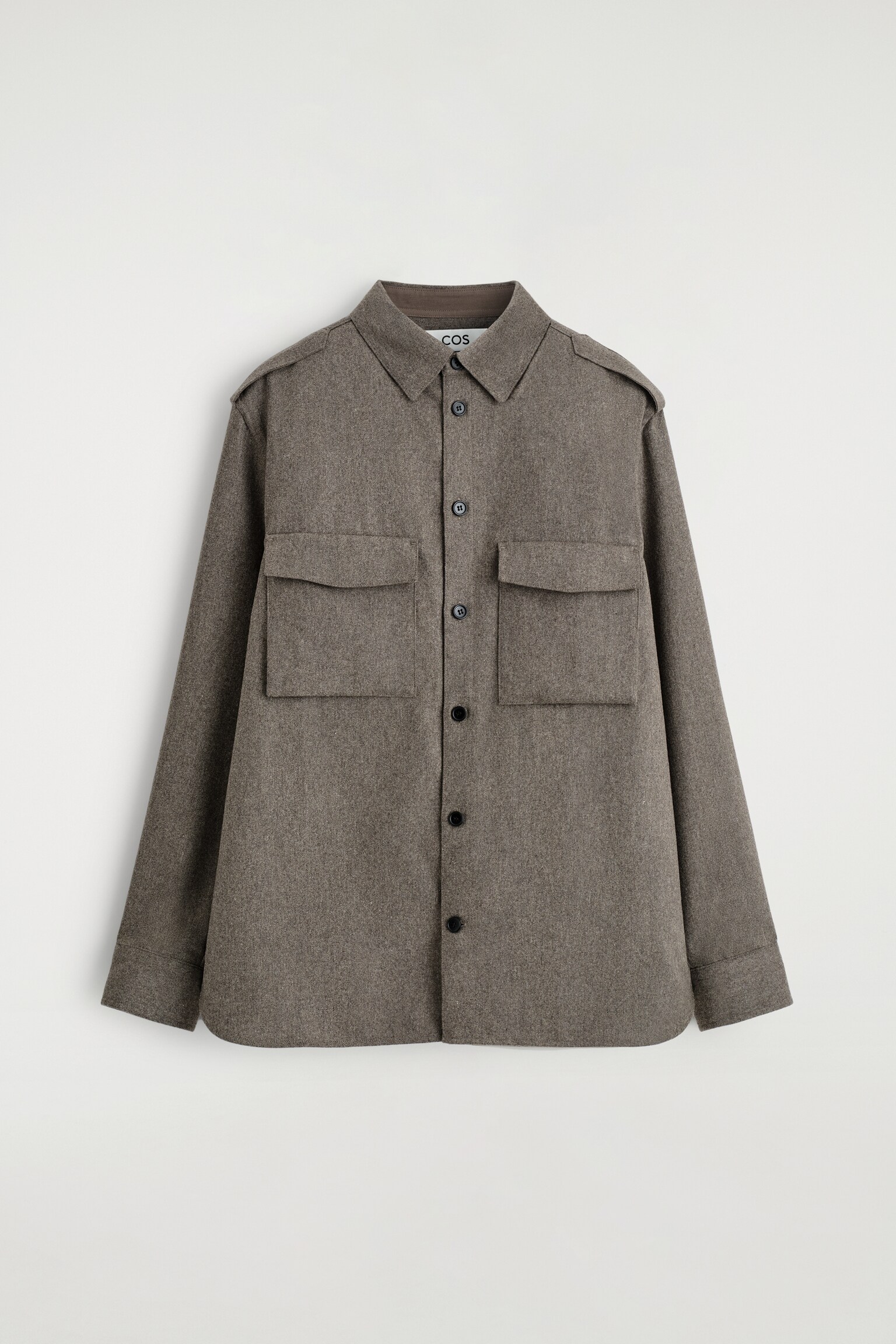 CHEMISE À COL BOUTONNÉ EN LAINE - GRÈGE/BLEU MARINE - 2