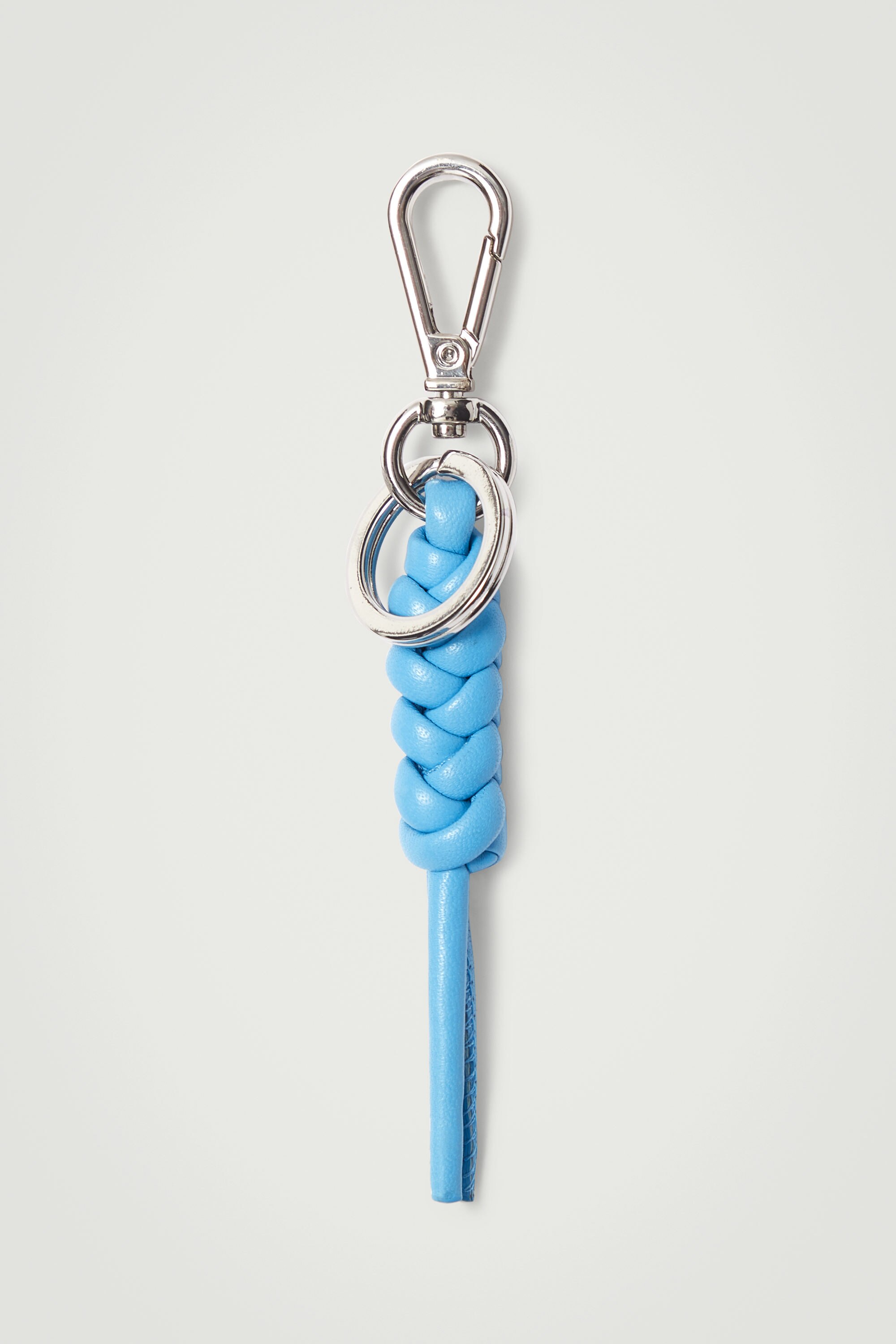 KNOTTED LEATHER KEYRING - BLUE | COS