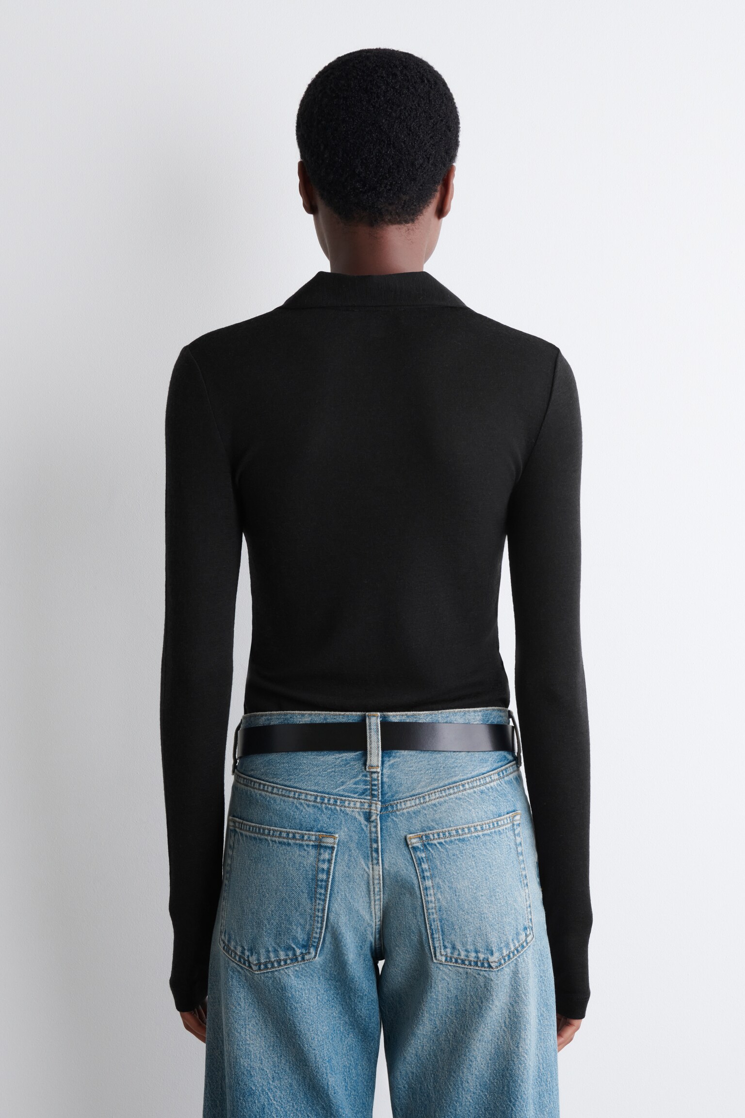 POLOSHIRT AUS MERINOWOLLE - SCHWARZ/BURGUNDERROT MELIERT/BRAUN MELIERT - 4