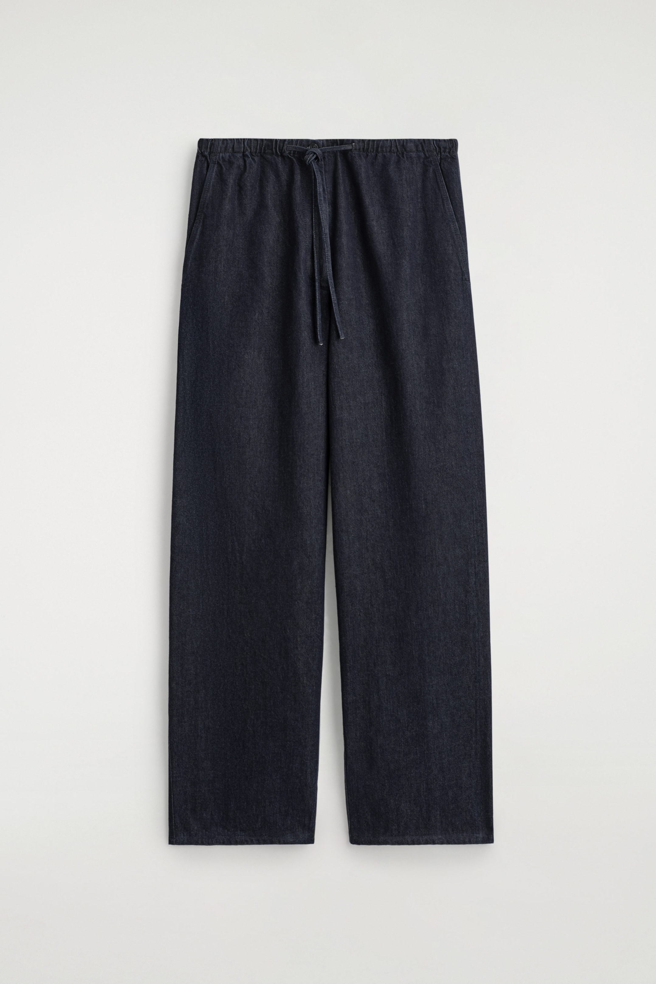 DRAWSTRING DENIM TROUSERS