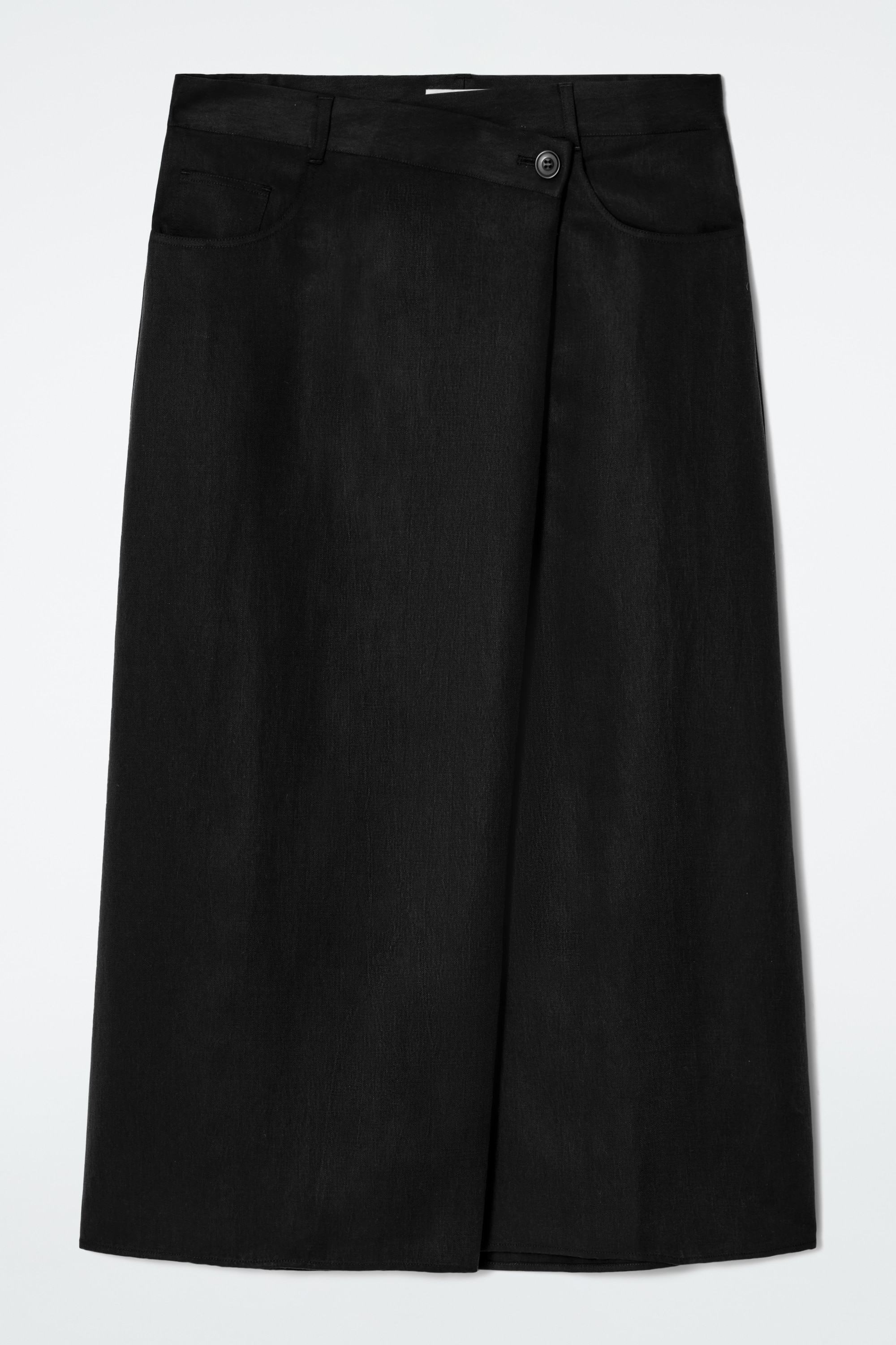 FALDA MIDI FLUIDA ASIMÉTRICA - NEGRO