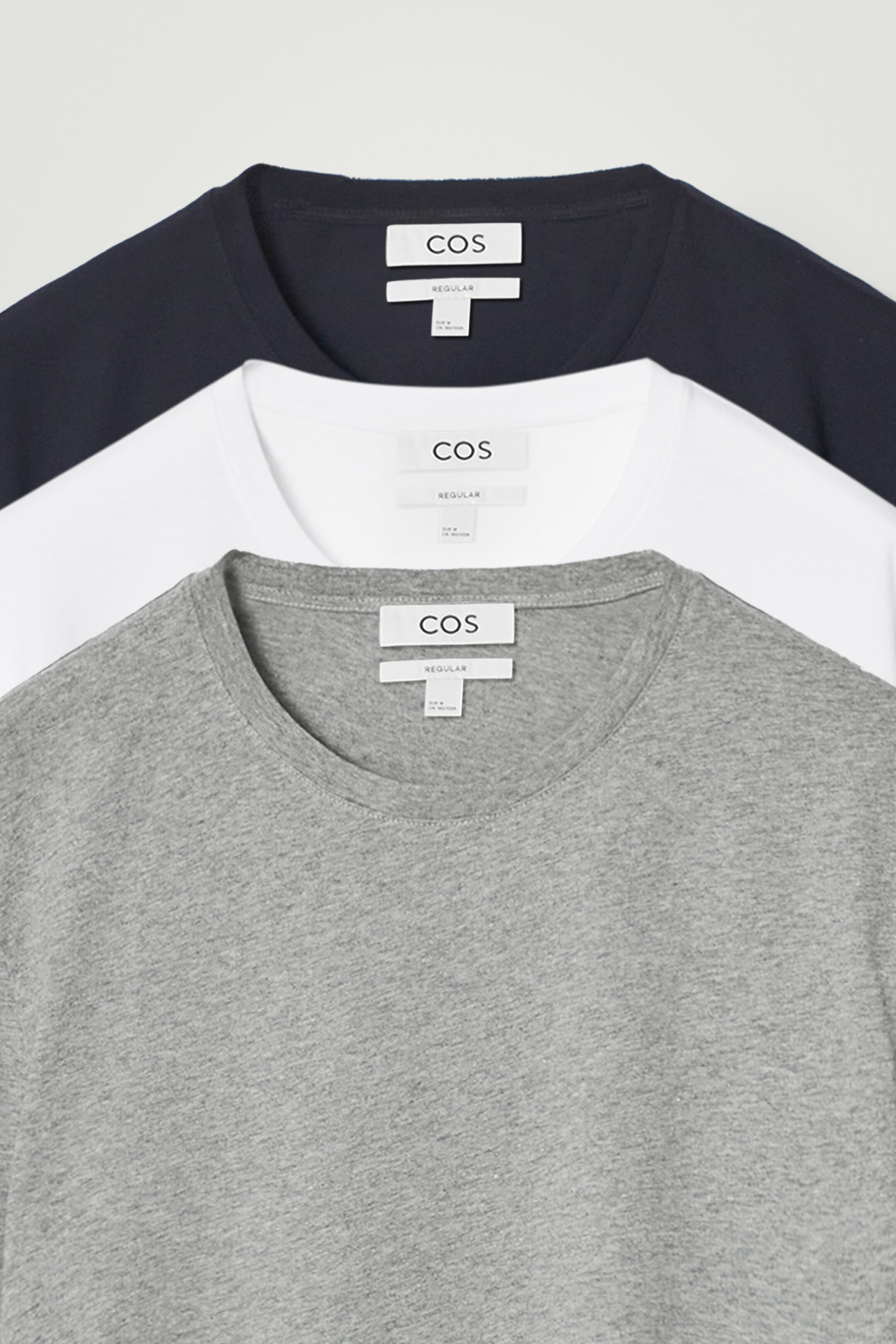 Zobacz większy obraz: TRÓJPAK BAWEŁNIANYCH T-SHIRTÓW – REGULAR FIT - GRANATOWY / SZARY / BIAŁY - ON | H&M PL 10