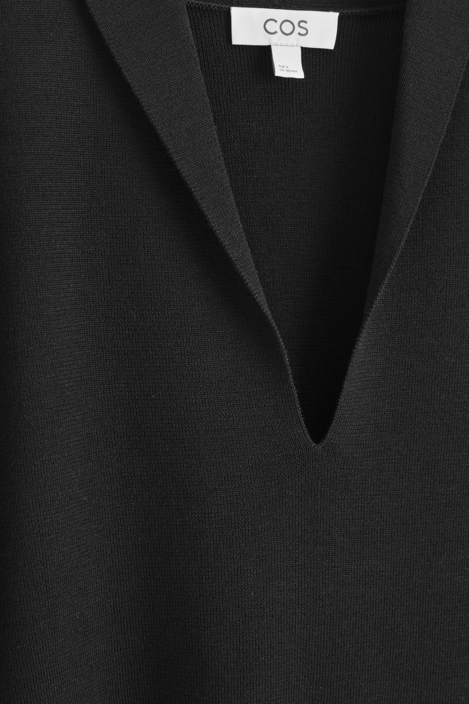 MERINO WOOL V-NECK VEST - BLACK/BEIGE MÉLANGE - 3