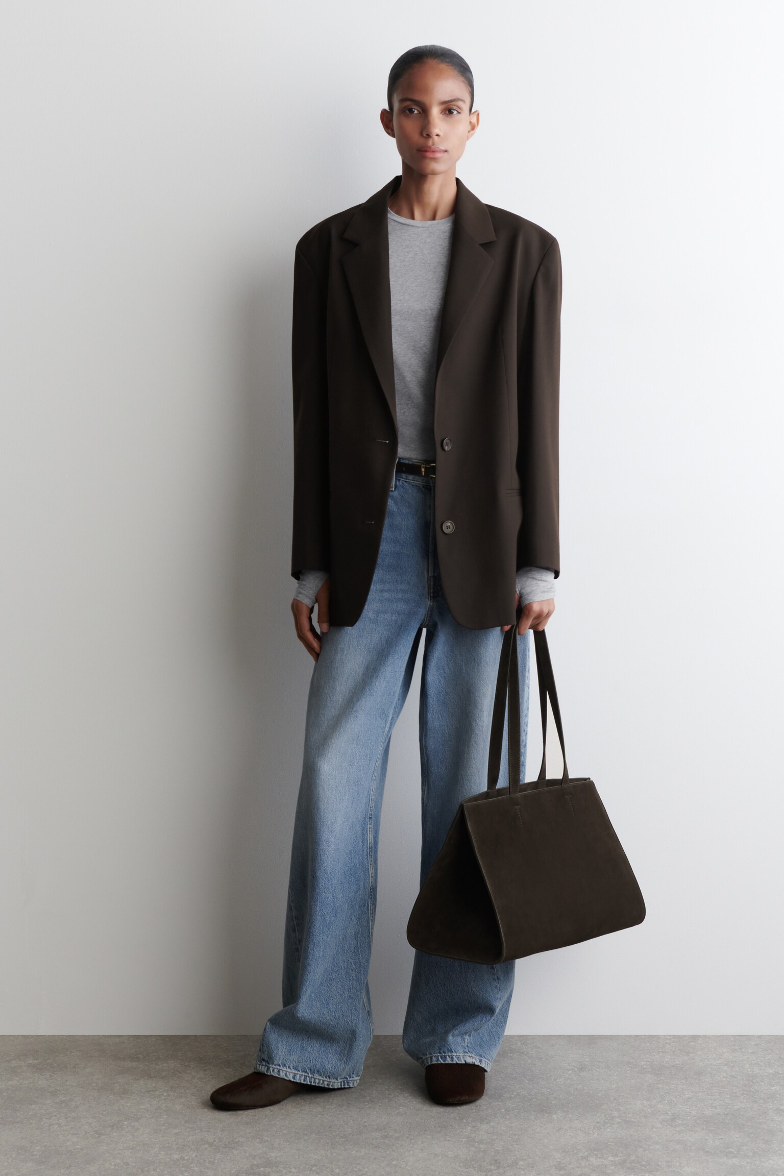 MULE EN CUIR POILS DE PONEY - BRUN FONCÉ