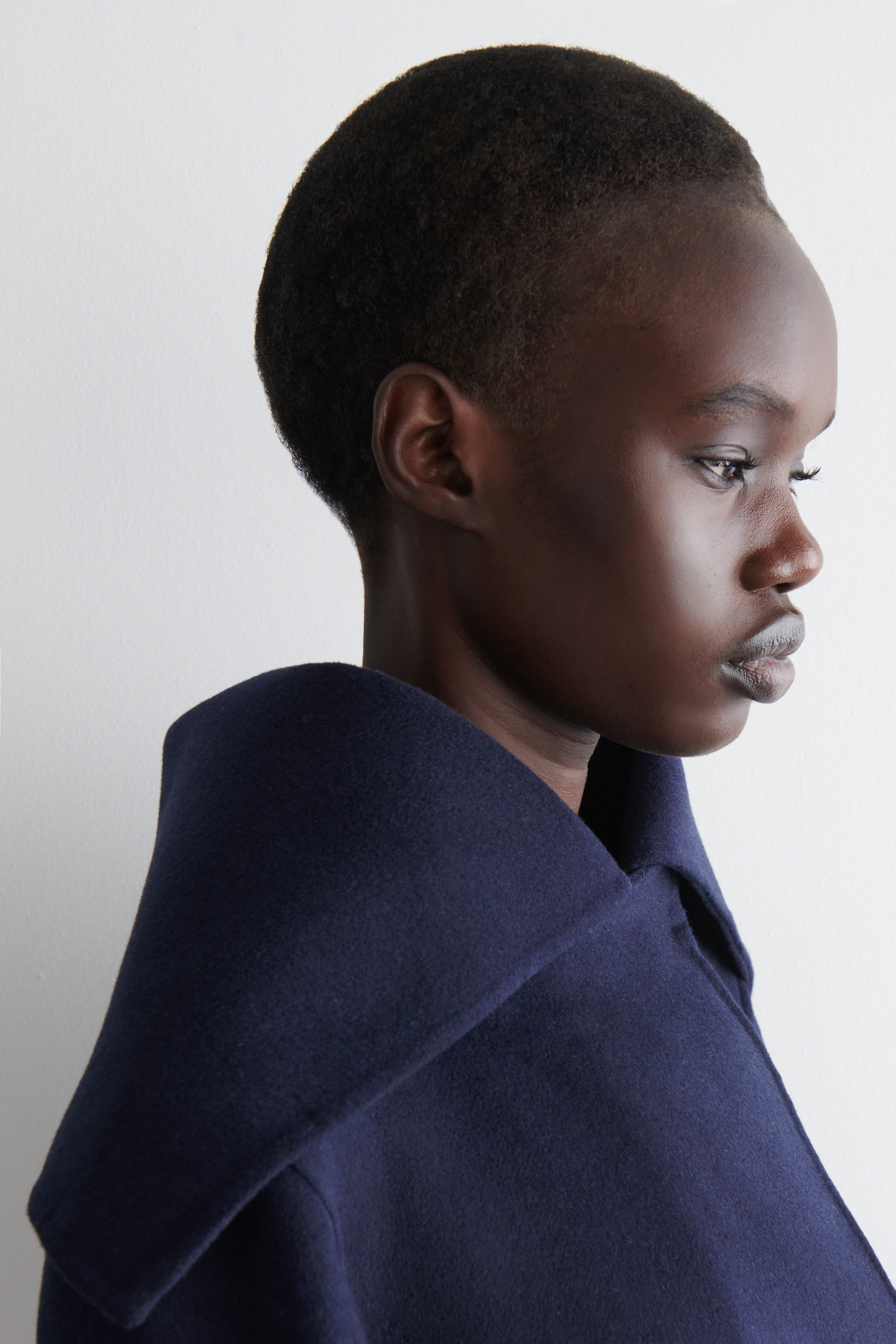 SCULPTED DOUBLE-FACED WOOL SHORT COAT - MIDNIGHT | COS US