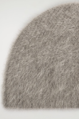 BRUSHED PURE CASHMERE BEANIE — BEIGE 2