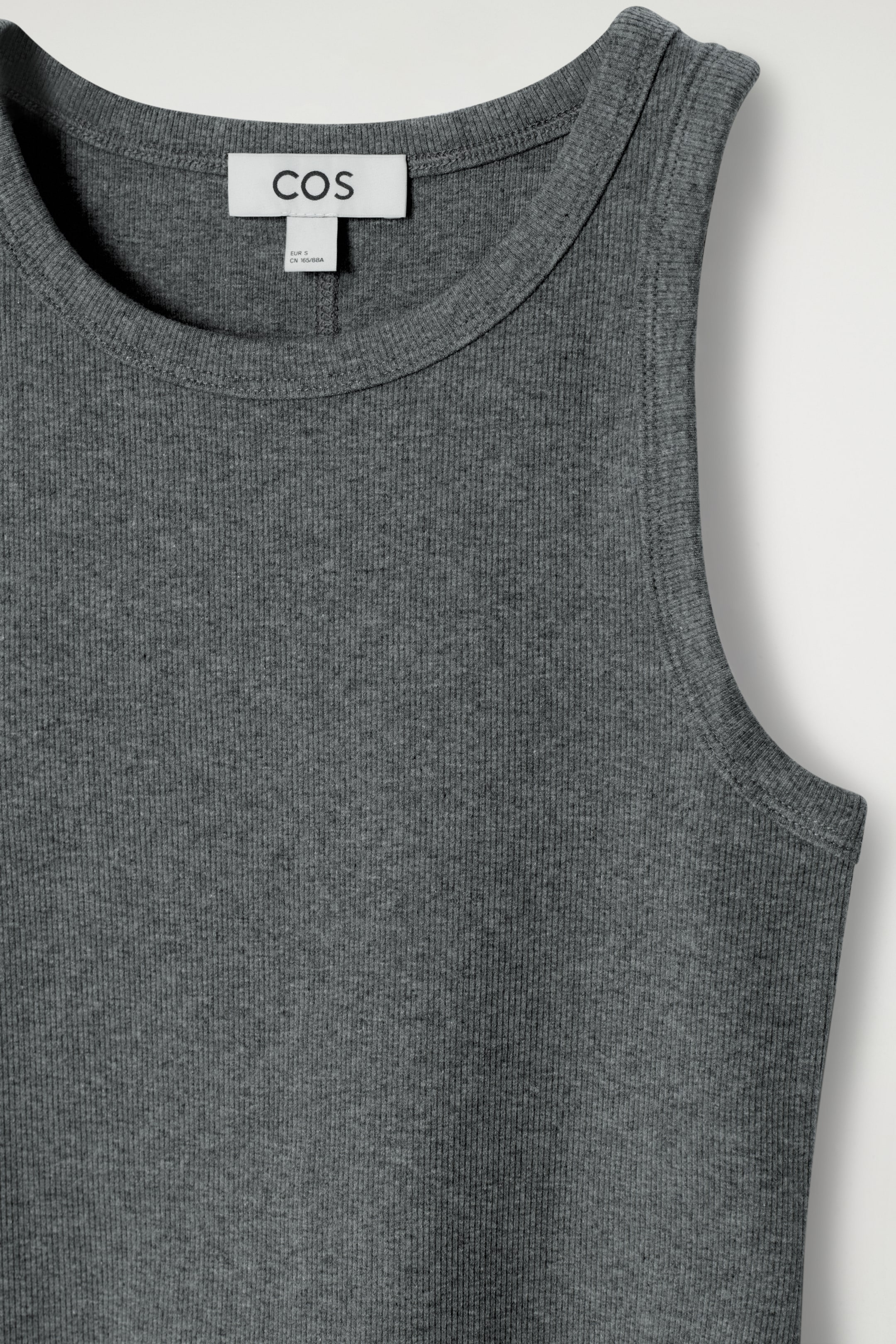 Visualizza immagine più grande: CANOTTA CON LAVORAZIONE A COSTE - GRIGIO SCURO MÉLANGE - DONNA | H&M IT 5