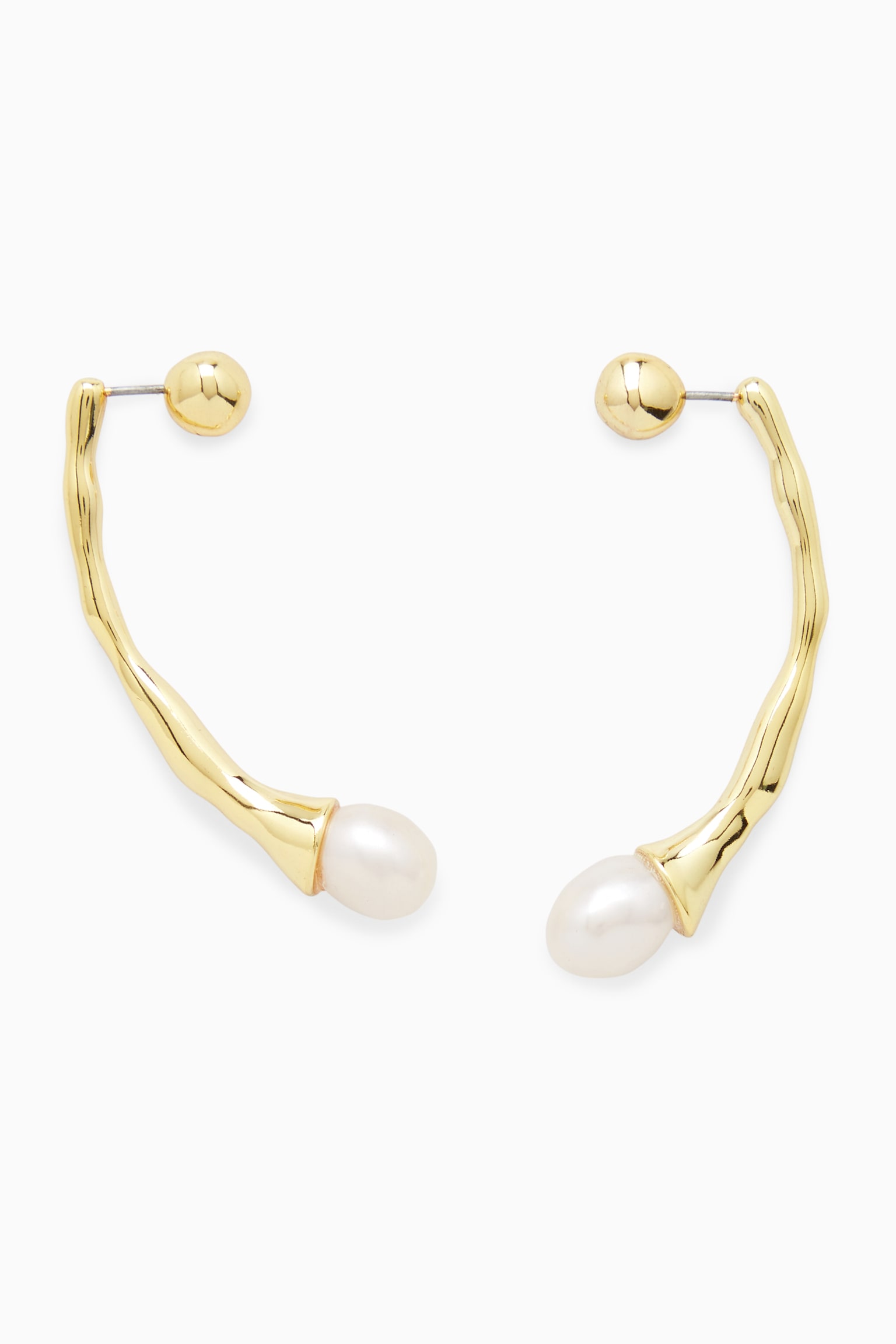 FRESHWATER PEARL DROP EARRINGS - GOLD