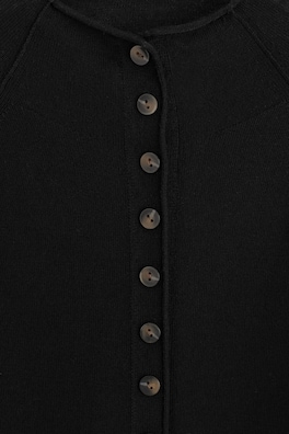 MERINO WOOL MOCK-NECK CARDIGAN — BLACK 6