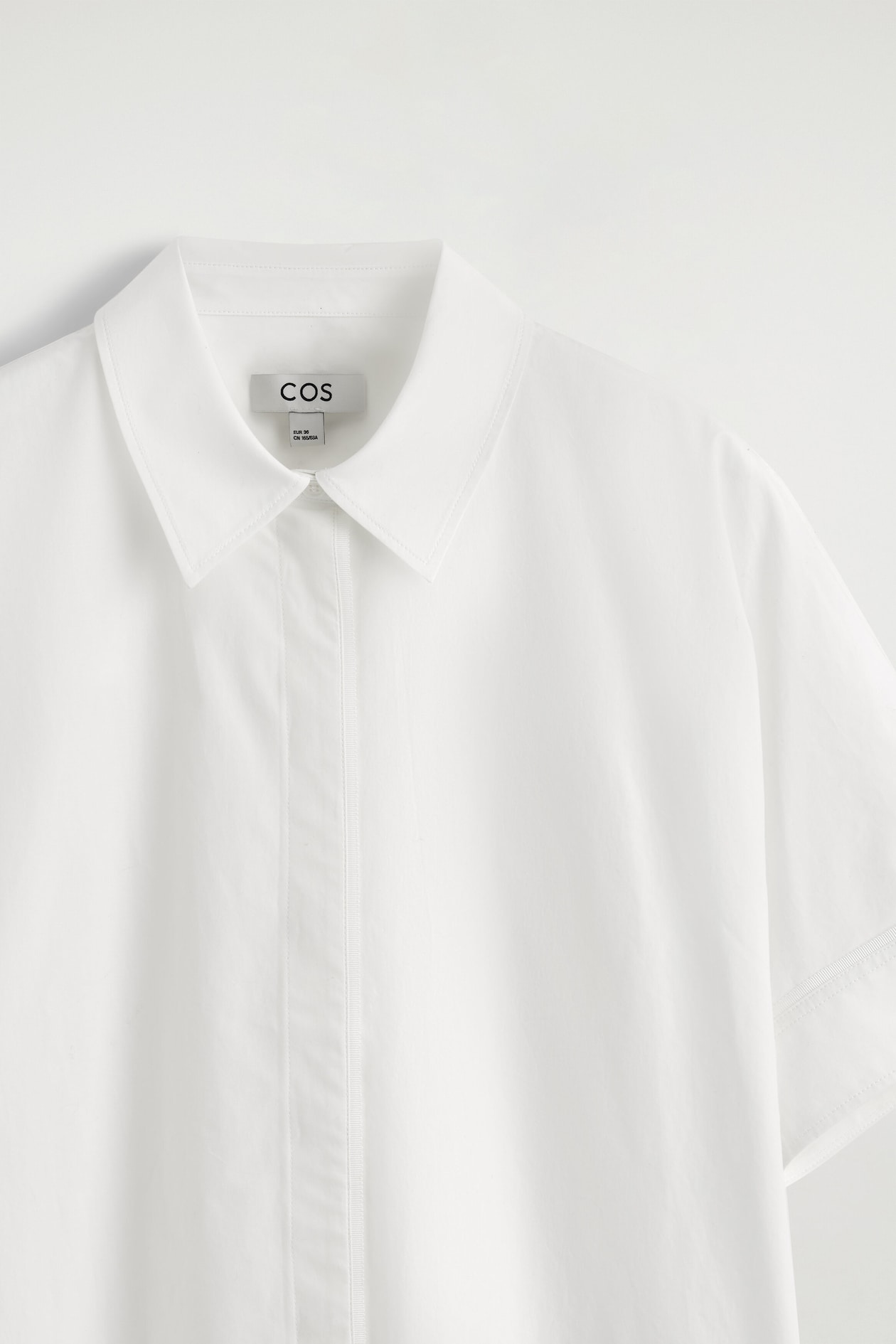 OVERSIZED SHORT-SLEEVED COTTON SHIRT — WHITE