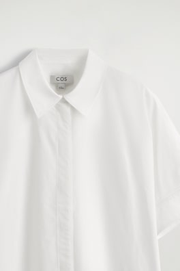 OVERSIZED SHORT-SLEEVED COTTON SHIRT — WHITE 6