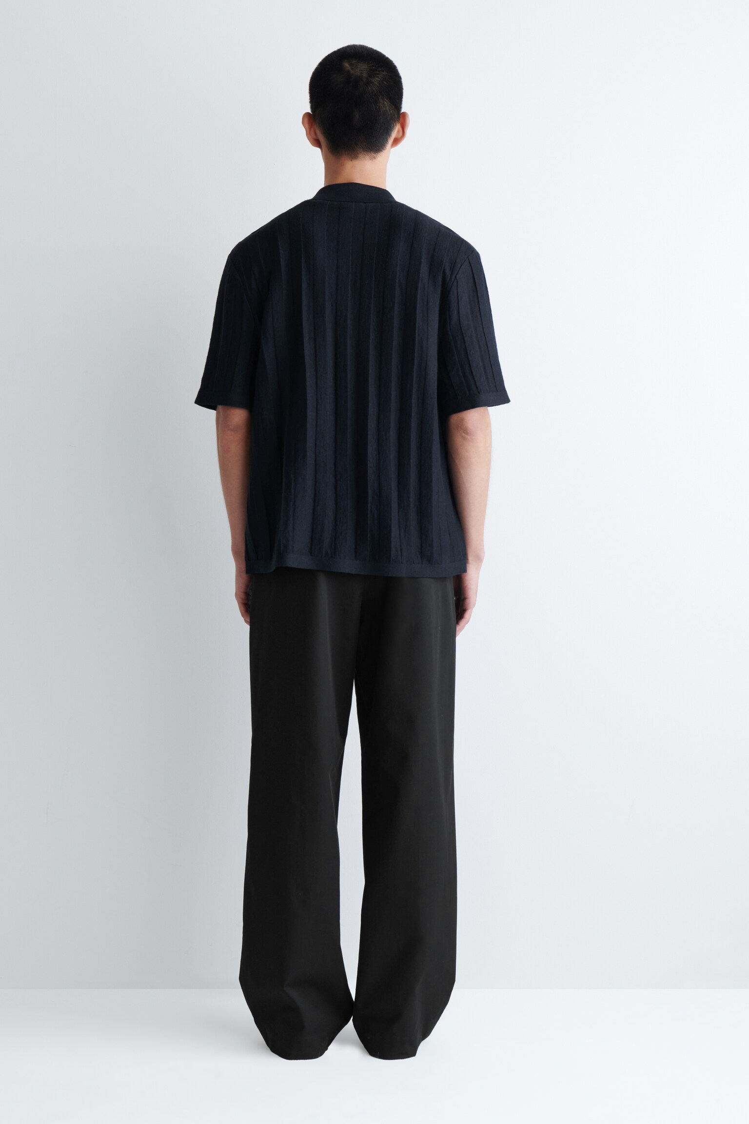 PANTALON CHINO LARGE EN COTON - NOIR/TAUPE - 6