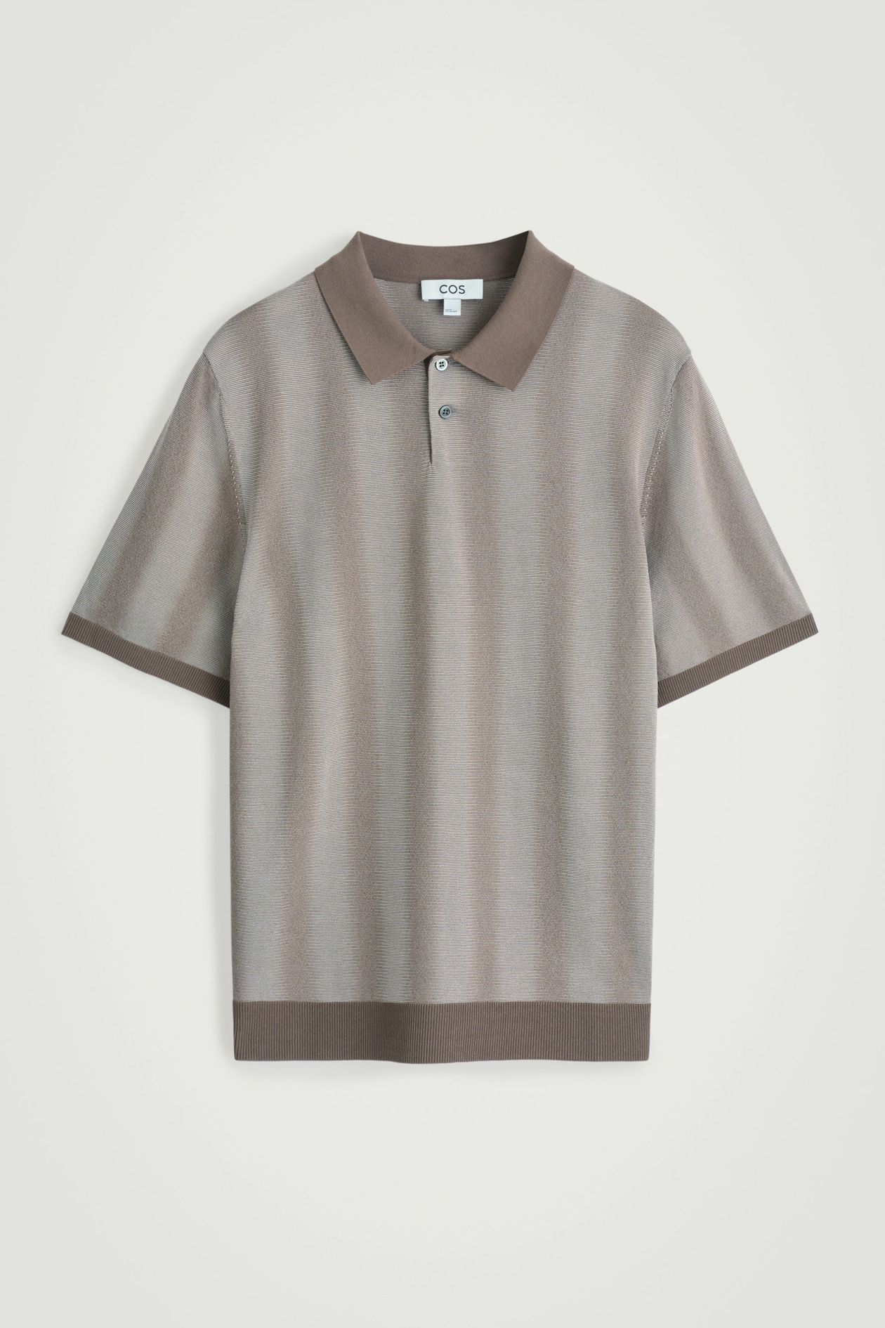 DIFFUSED-STRIPE KNITTED POLO SHIRT — MOLE / STRIPED