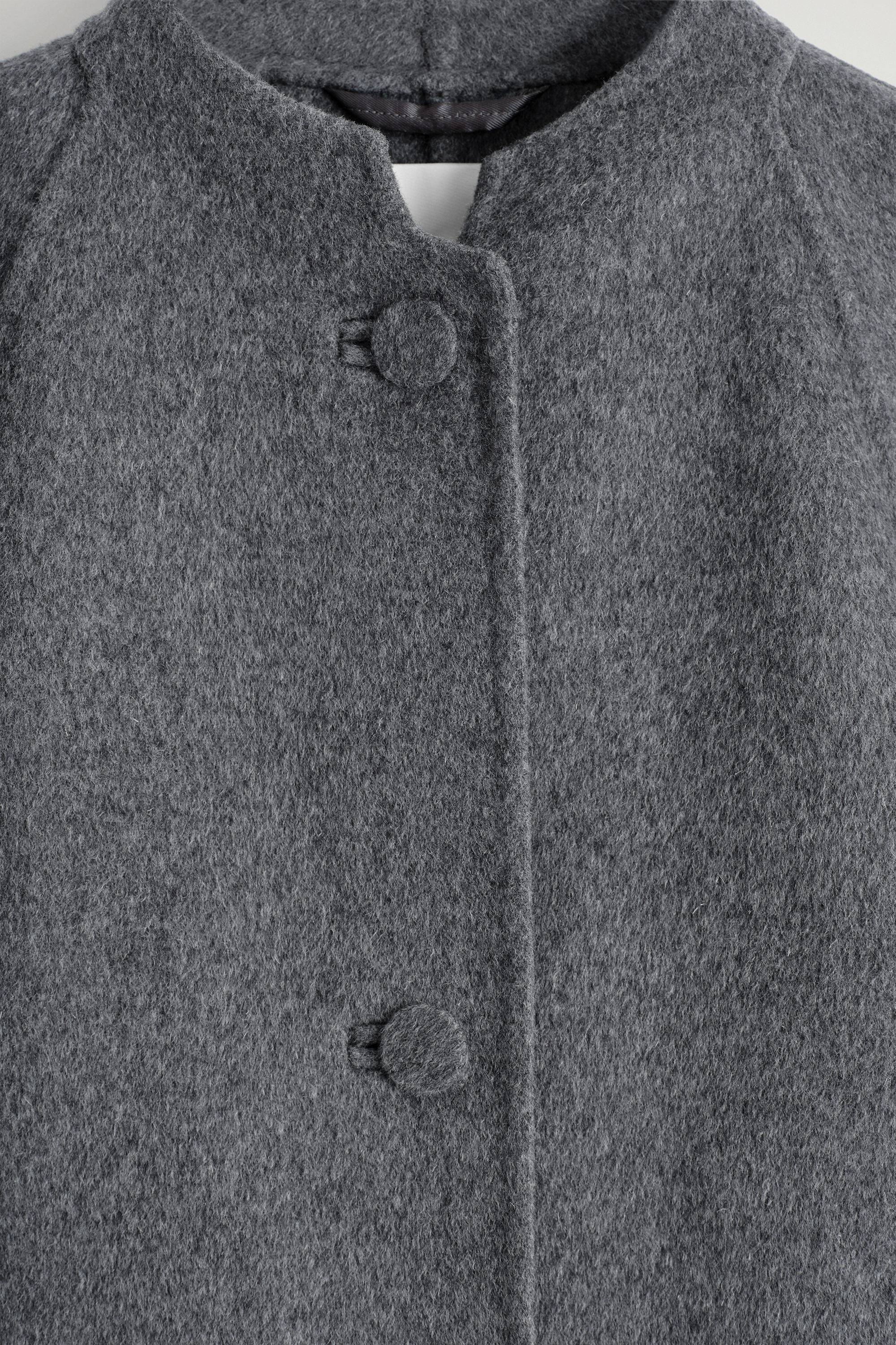 ROUNDED DOUBLE-FACED WOOL JACKET - GRAY MÉLANGE | COS US