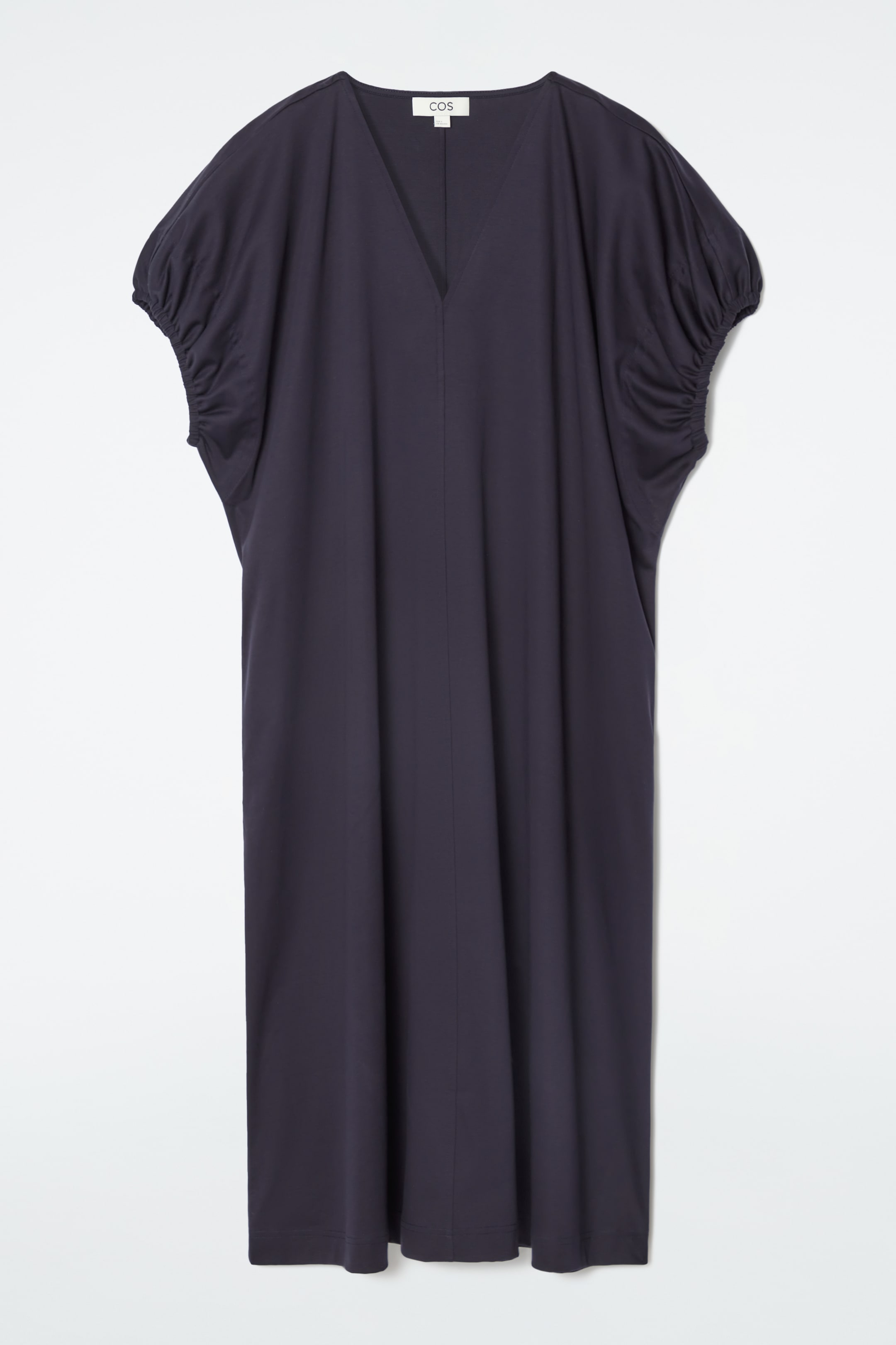 View larger image: OVERSIZED RUCHED V-NECK DRESS - NAVY - Ladies | H&M GB 1