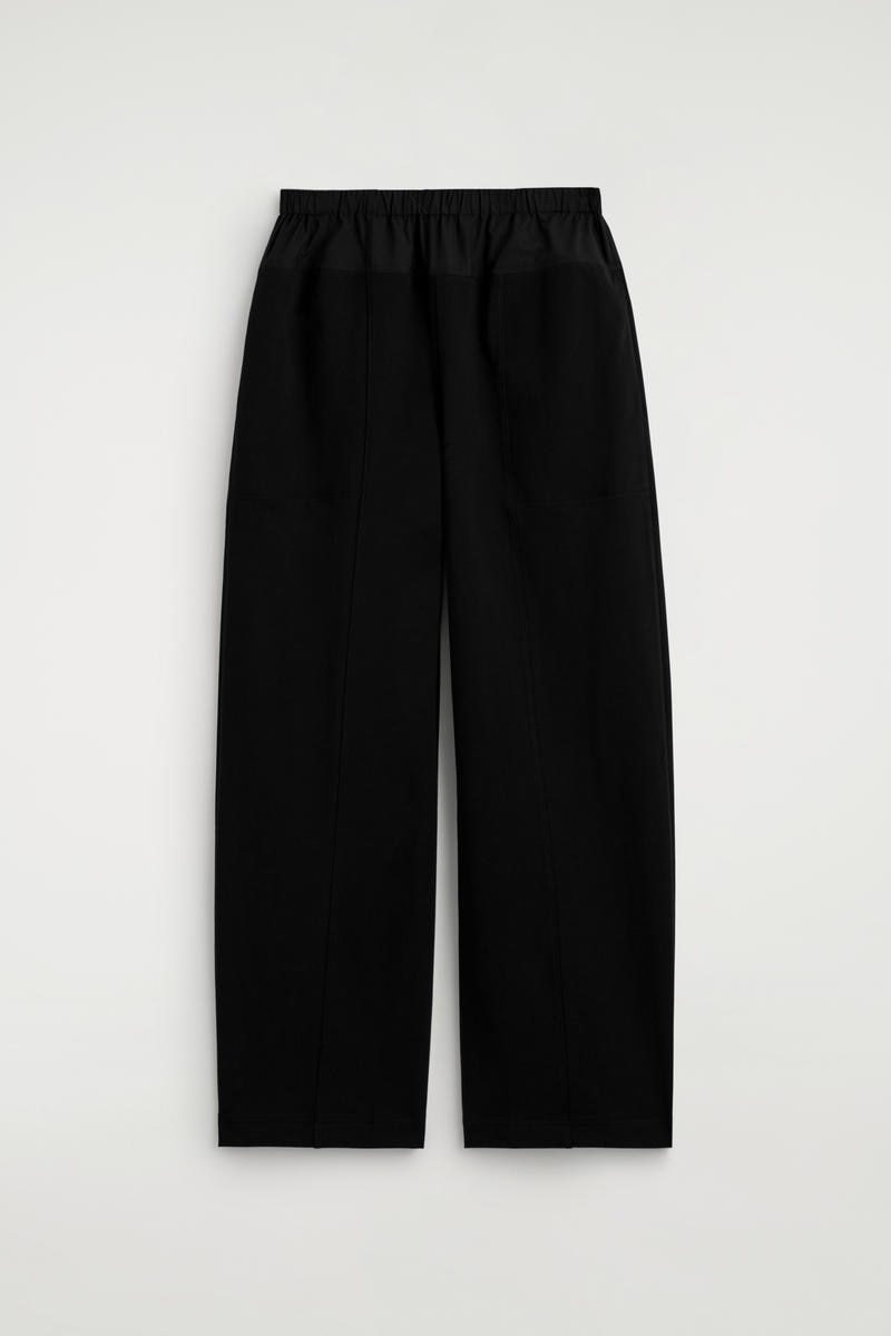 Poplin-Panelled Jersey Pants