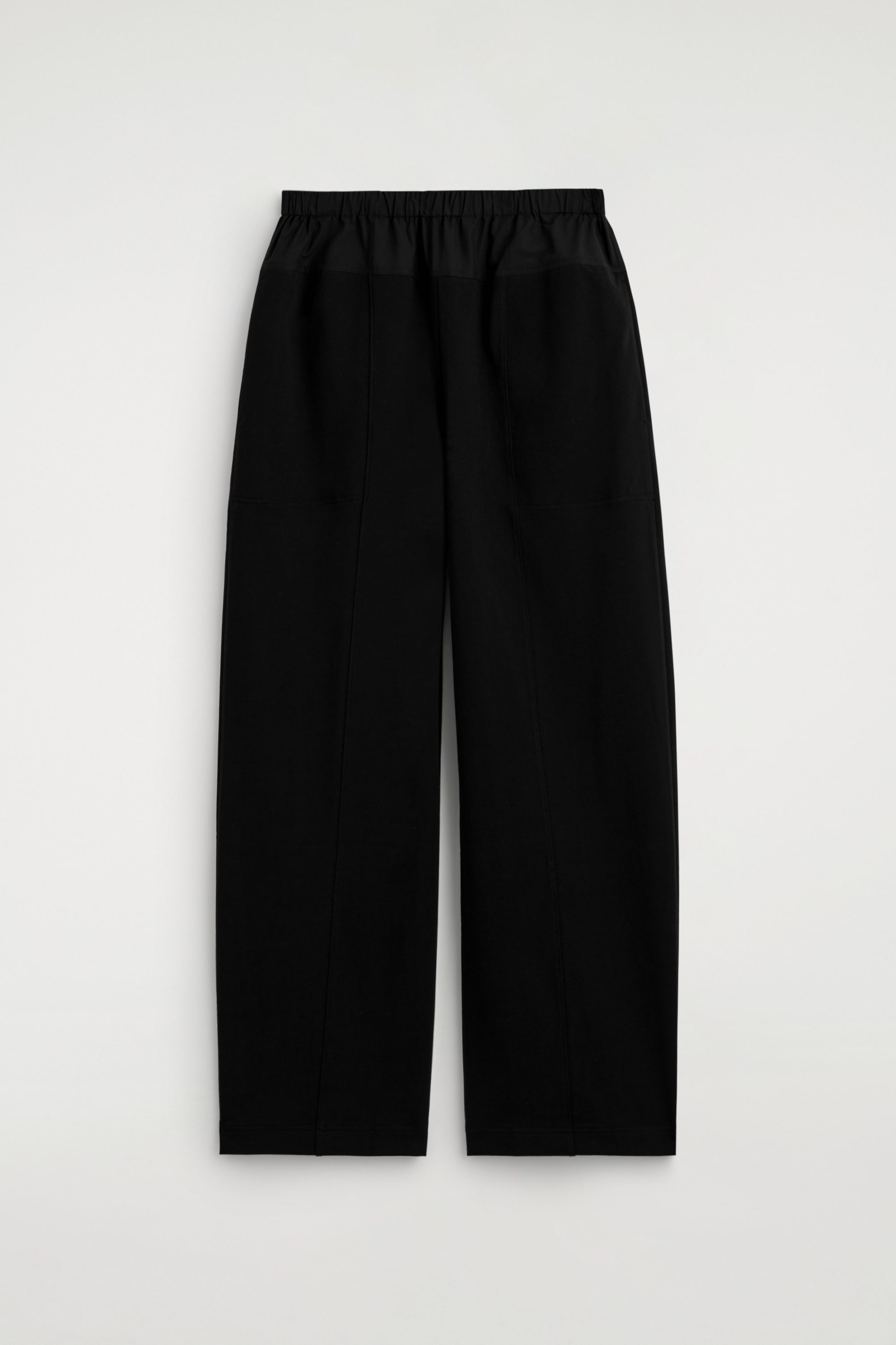 POPLIN-PANELLED JERSEY TROUSERS