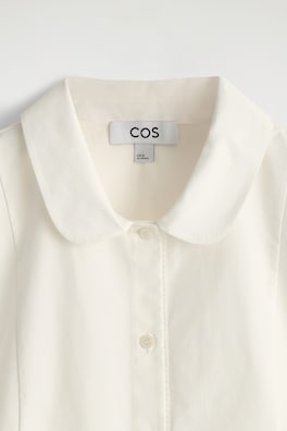 CURVED-COLLAR COTTON-POPLIN SHIRT — WHITE 6