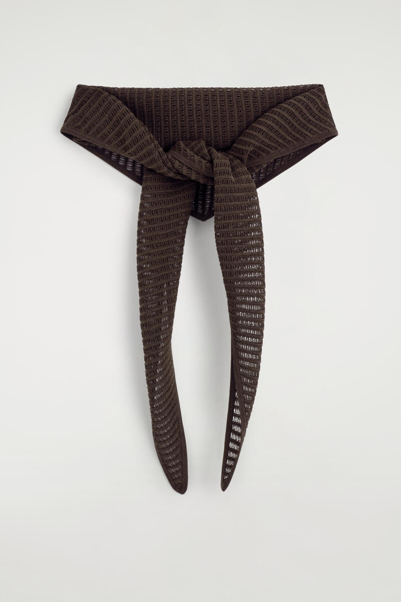Pointelle-Knit Triangle Scarf