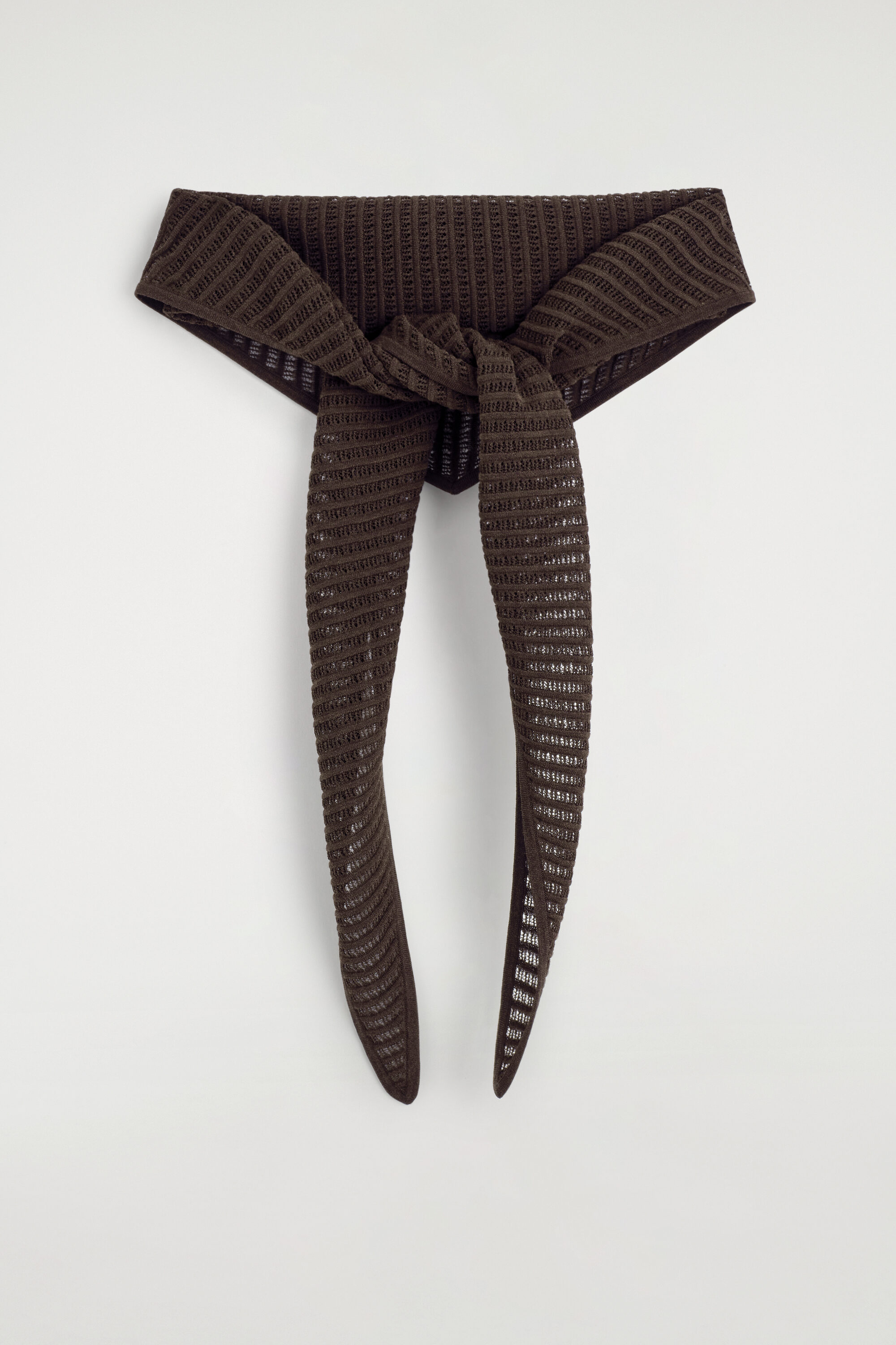 Pointelle-knit Triangle Scarf