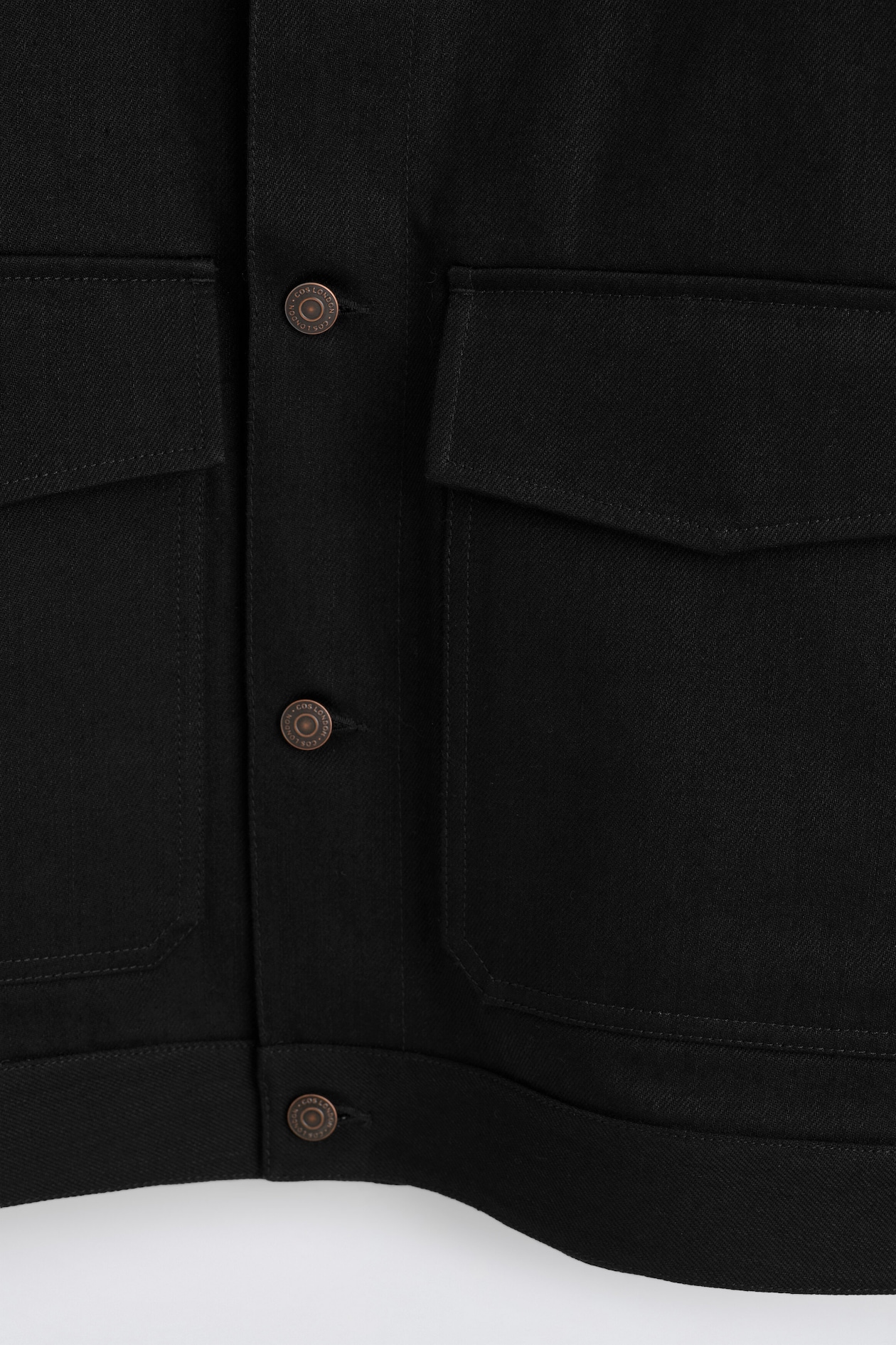 RAW SELVEDGE DENIM JACKET — BLACK