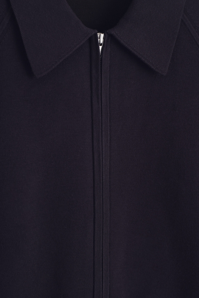 DOUBLE-FACED KNITTED JACKET — NAVY