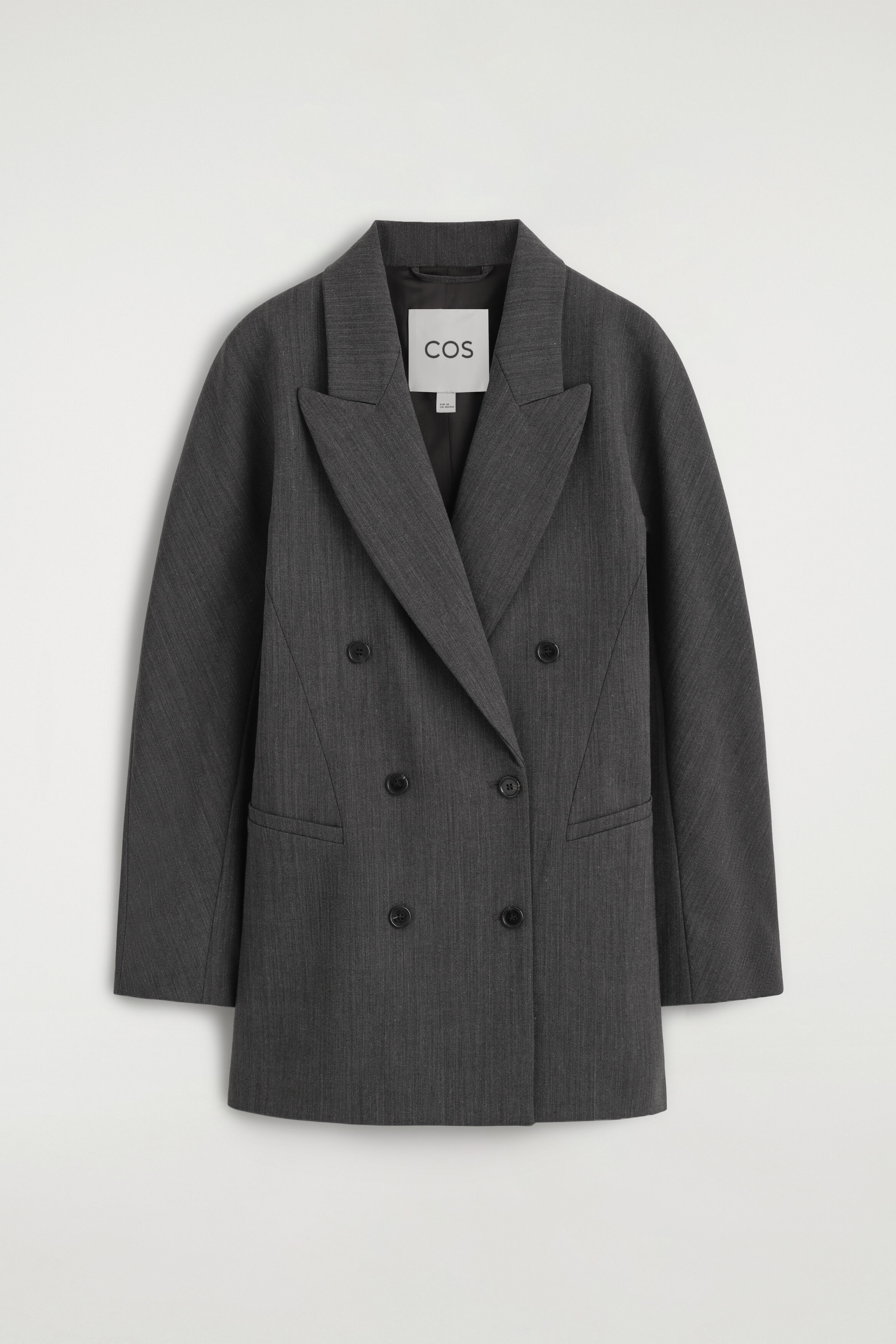 SCULPTED DOUBLE-BREASTED LONG-LINE BLAZER