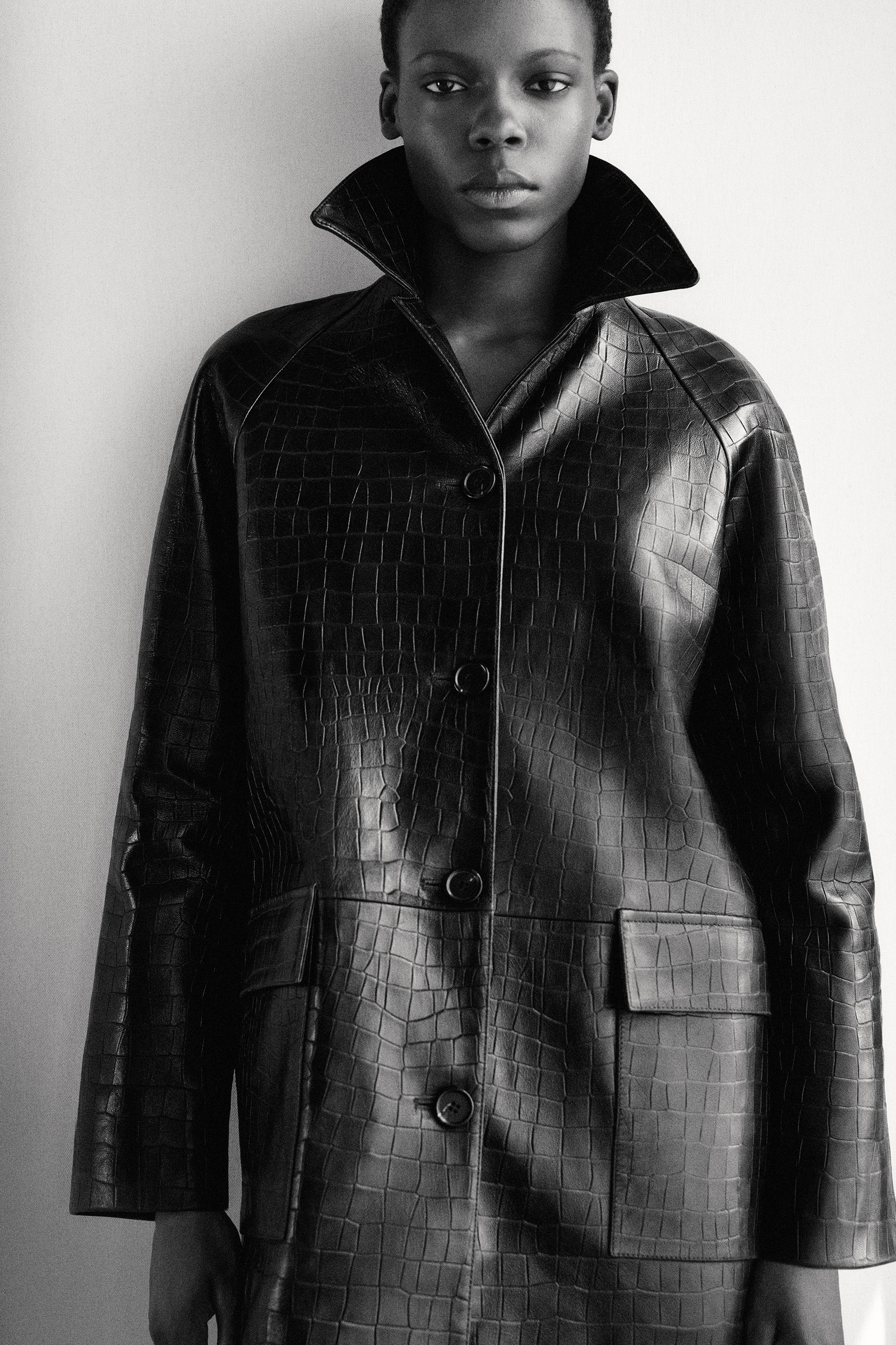 BOXY DOUBLE-FACED WOOL JACKET - BLACK | COS