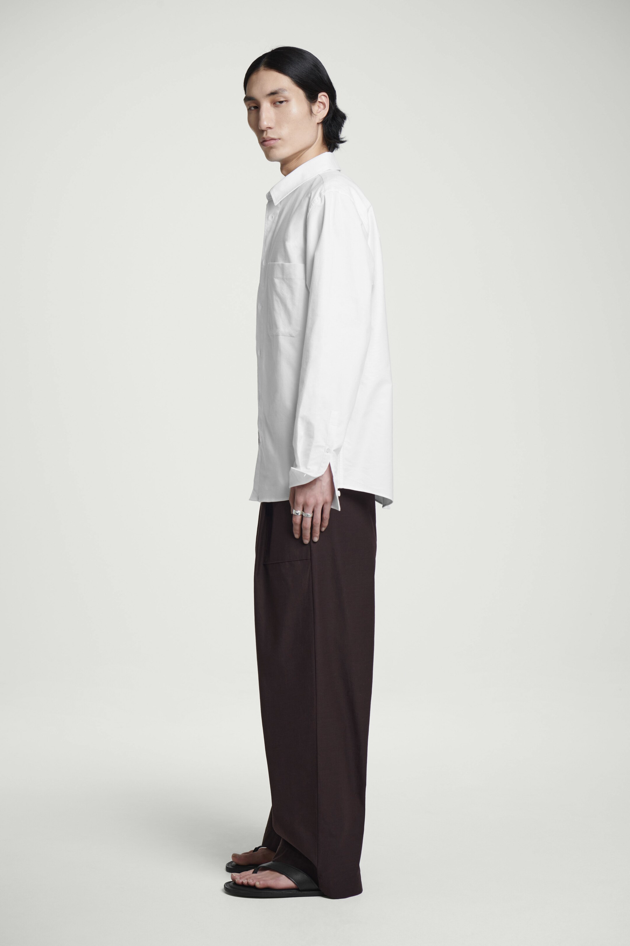 Ver imagem maior: Camisa Oxford relaxada - BRANCO - HOMEM | H&M PT 5
