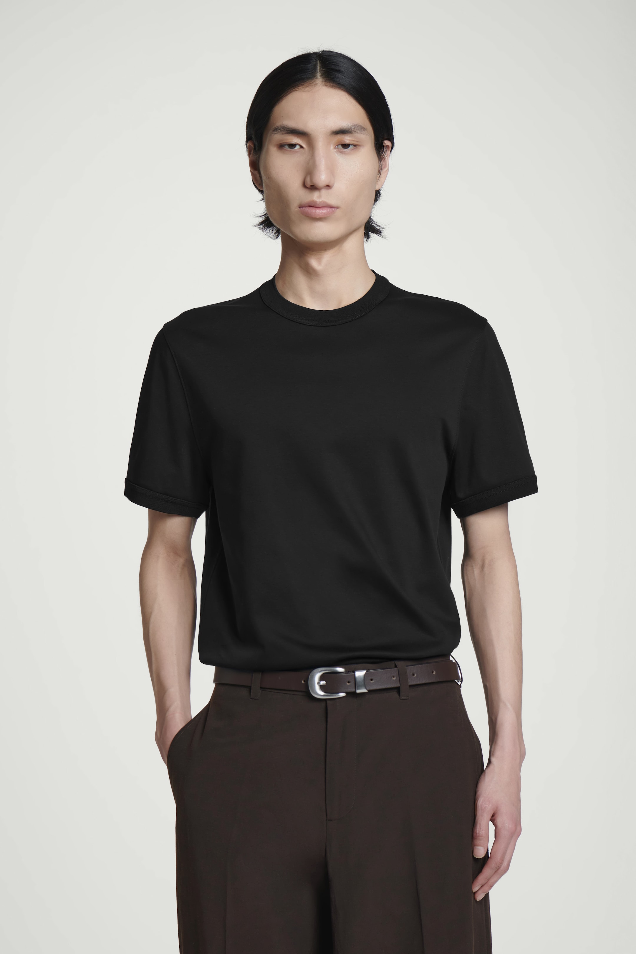 Grösseres Bild ansehen: T-SHIRT AUS MERZERISIERTER BAUMWOLLE - SCHWARZ - HERREN | H&M CH 1